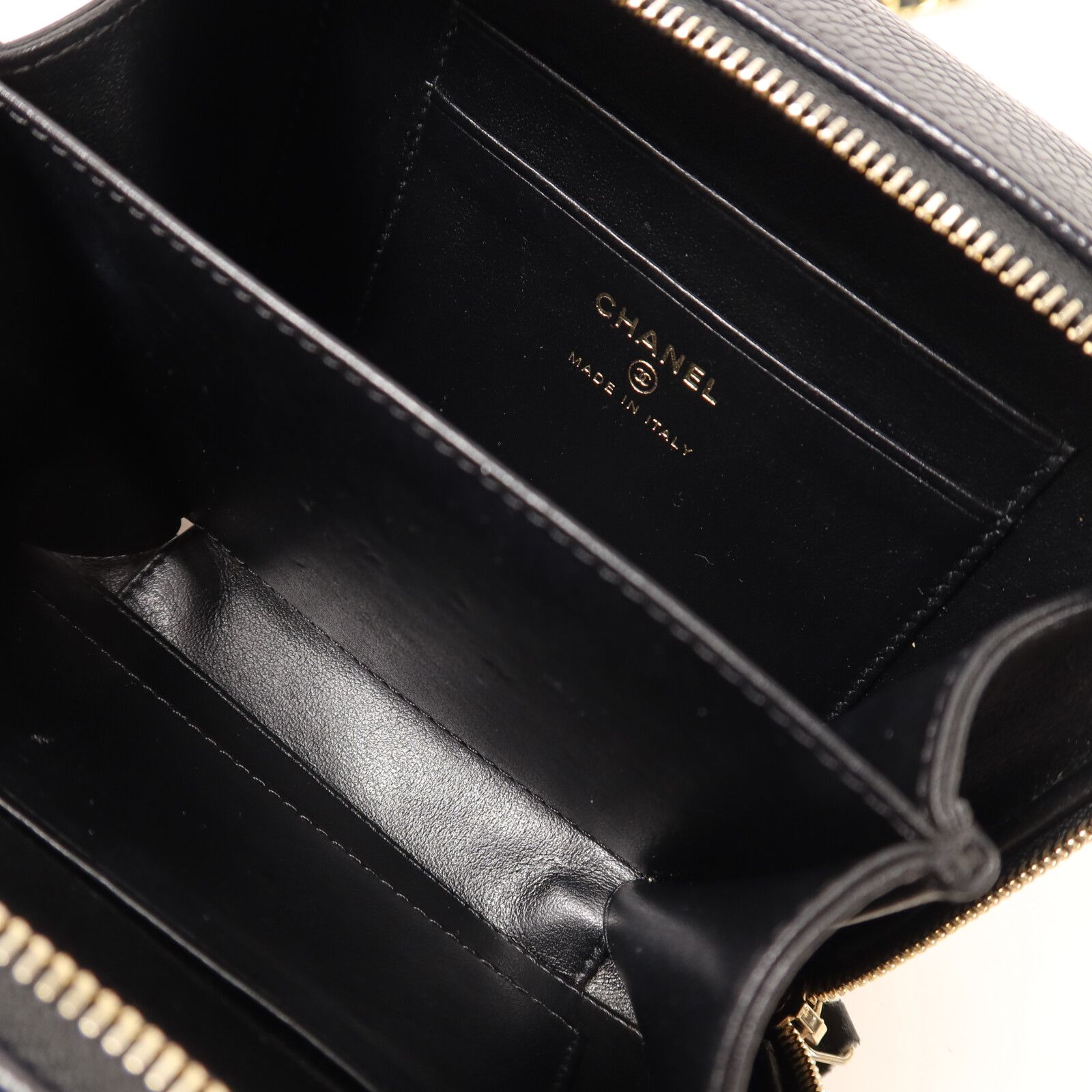 Filigree Vanity Clutch with Chain, Caviar Quilted — view 5
