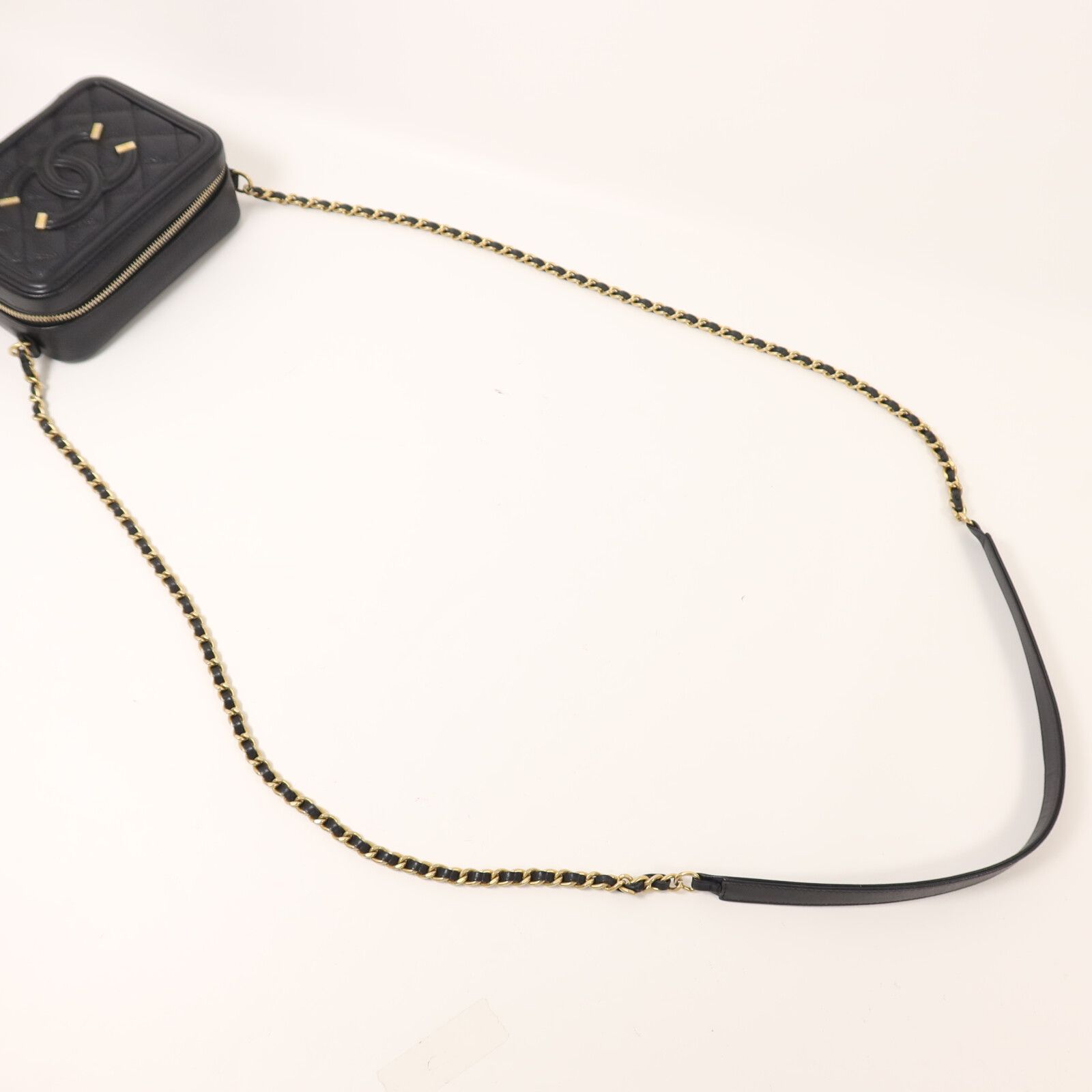 Filigree Vanity Clutch with Chain, Caviar Quilted — view 8