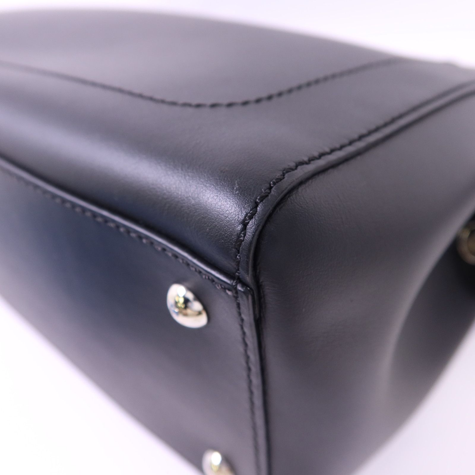 Leather Dotcom 2Way Shoulder Bag Ginpaku Hand-handed Shoulder And Back Bag 2way S, Black — view 16