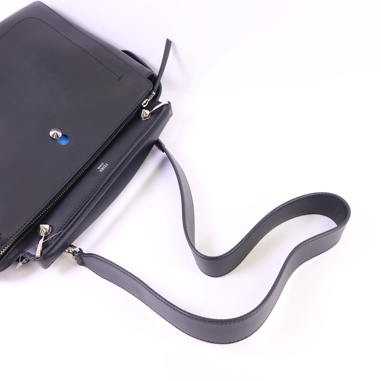 Leather Dotcom 2Way Shoulder Bag Ginpaku Hand-handed Shoulder And Back Bag 2way S, Black — view 5