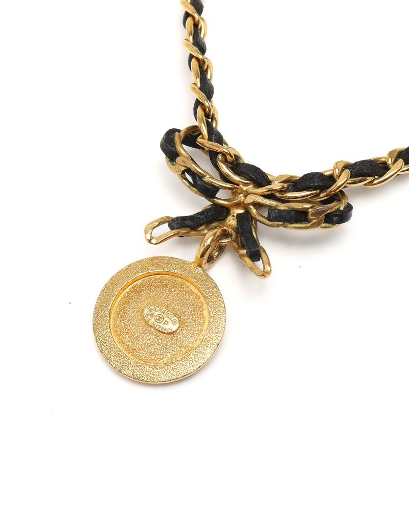 Ribbon Coco Leather Chain Choker — view 4