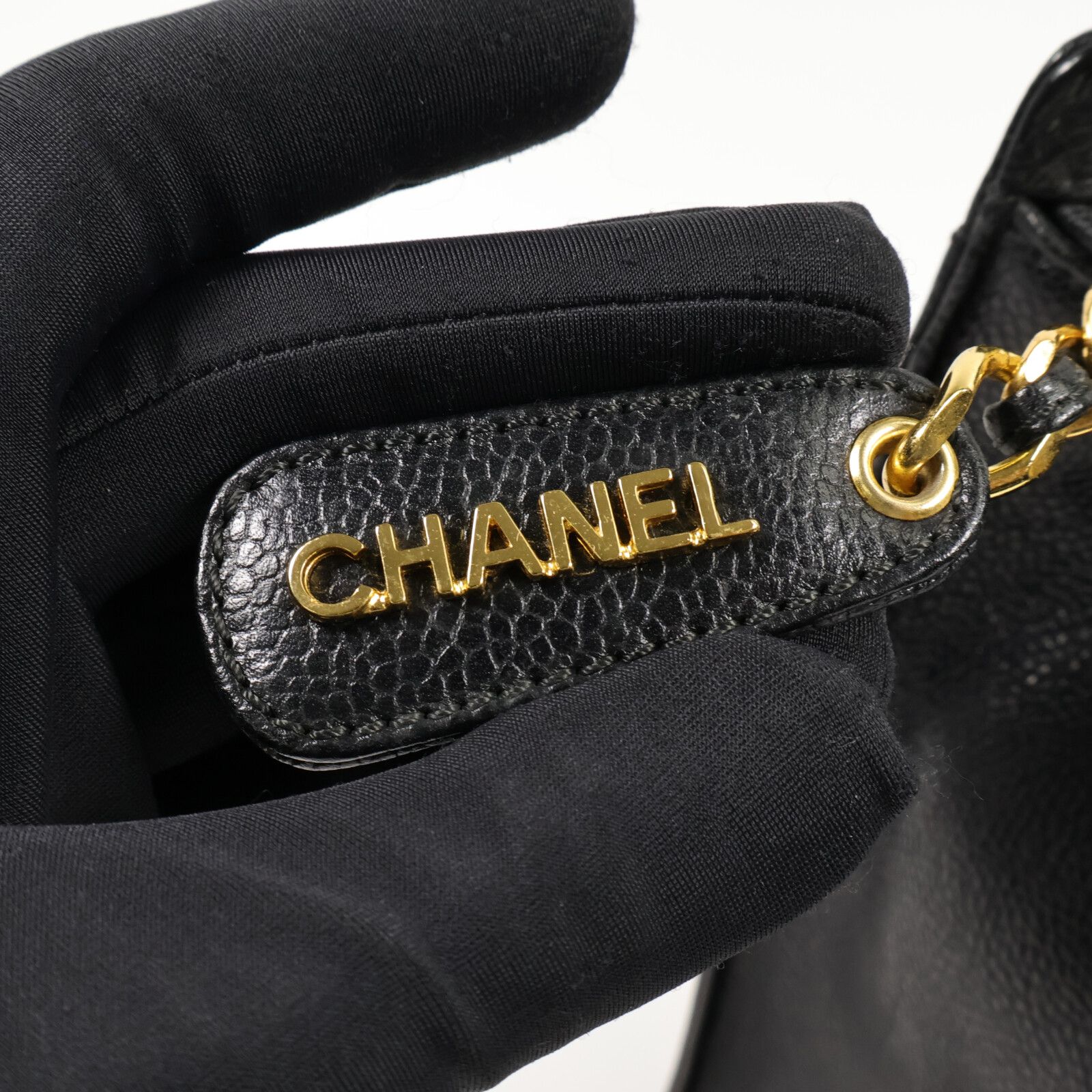 Vintage CC Caviar Chain Turn Lock Tote w/GHW — view 15