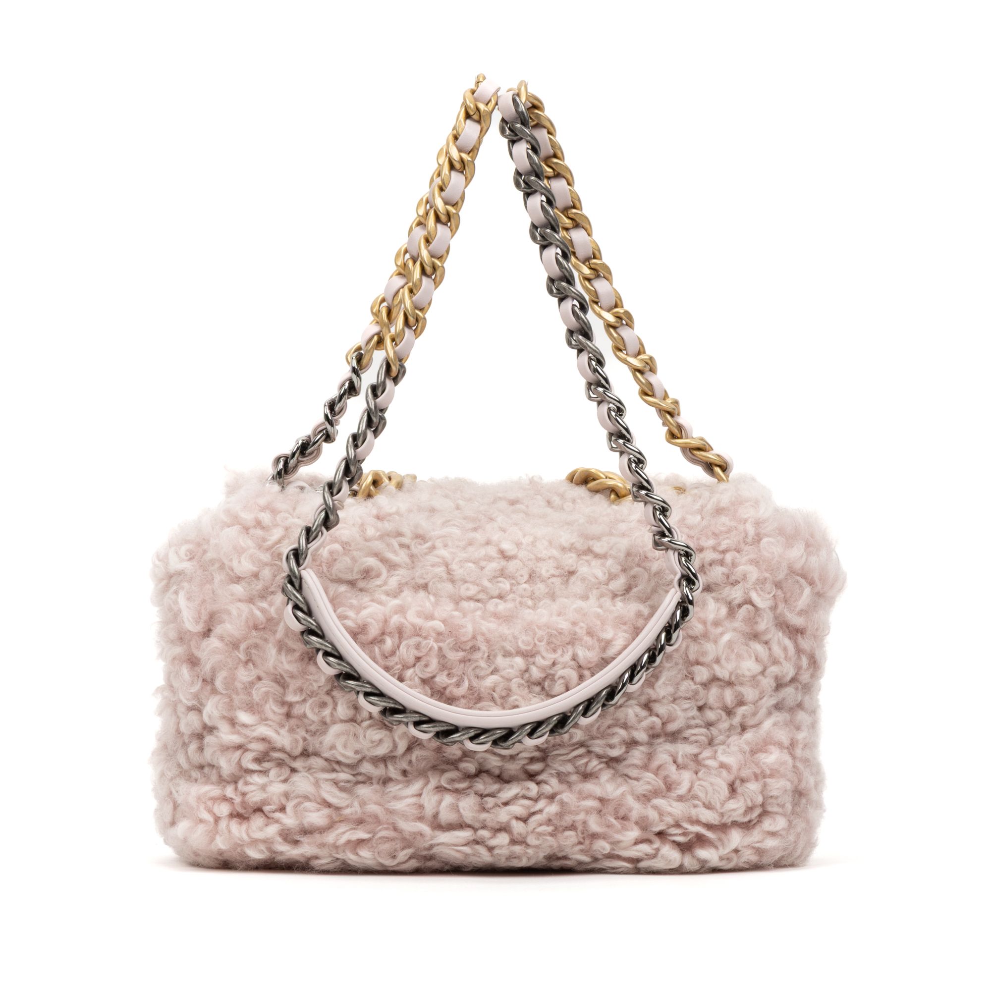Shearling 19 Flap  Pink Shearling Canvas — view 2