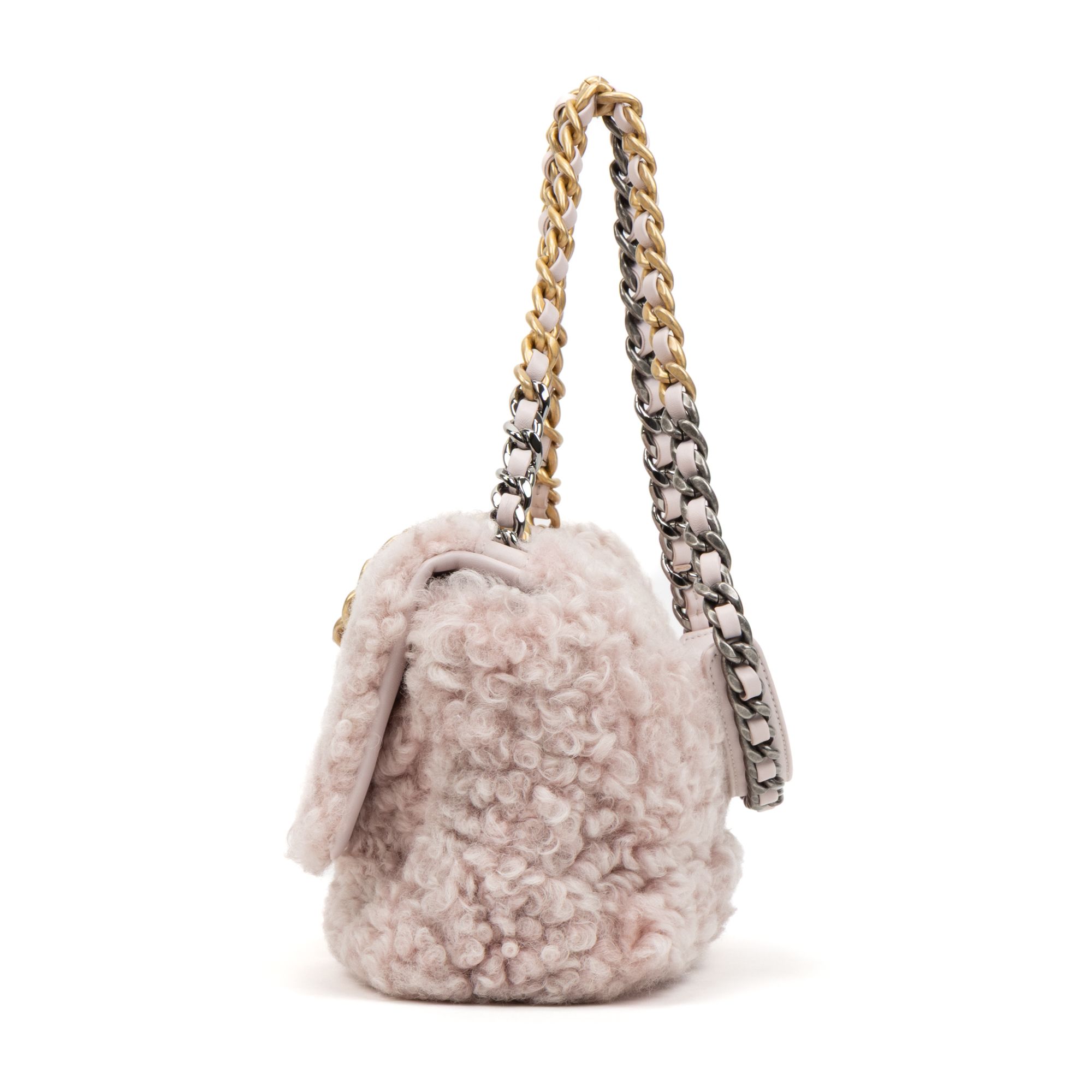 Shearling 19 Flap  Pink Shearling Canvas — view 4