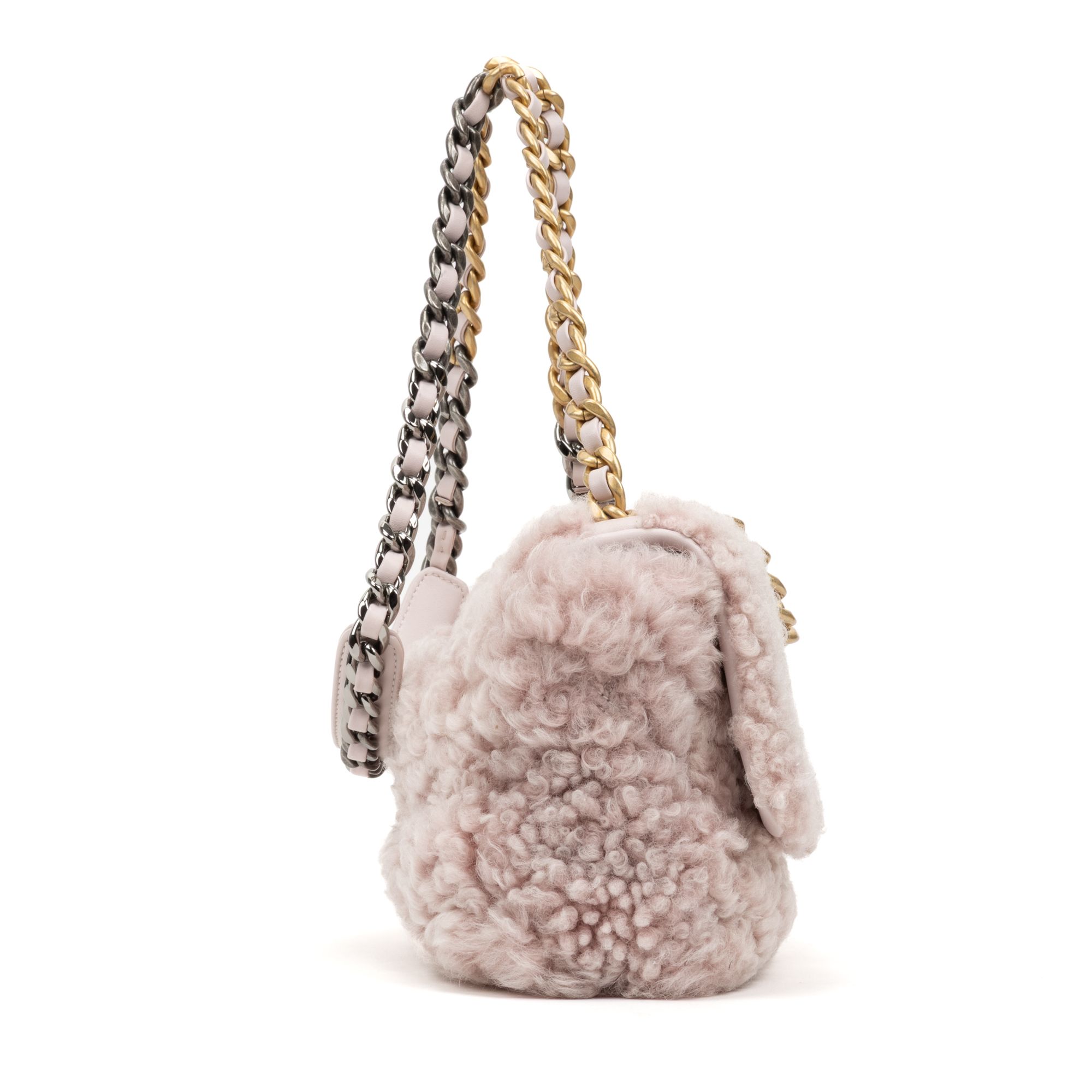 Shearling 19 Flap  Pink Shearling Canvas — view 5