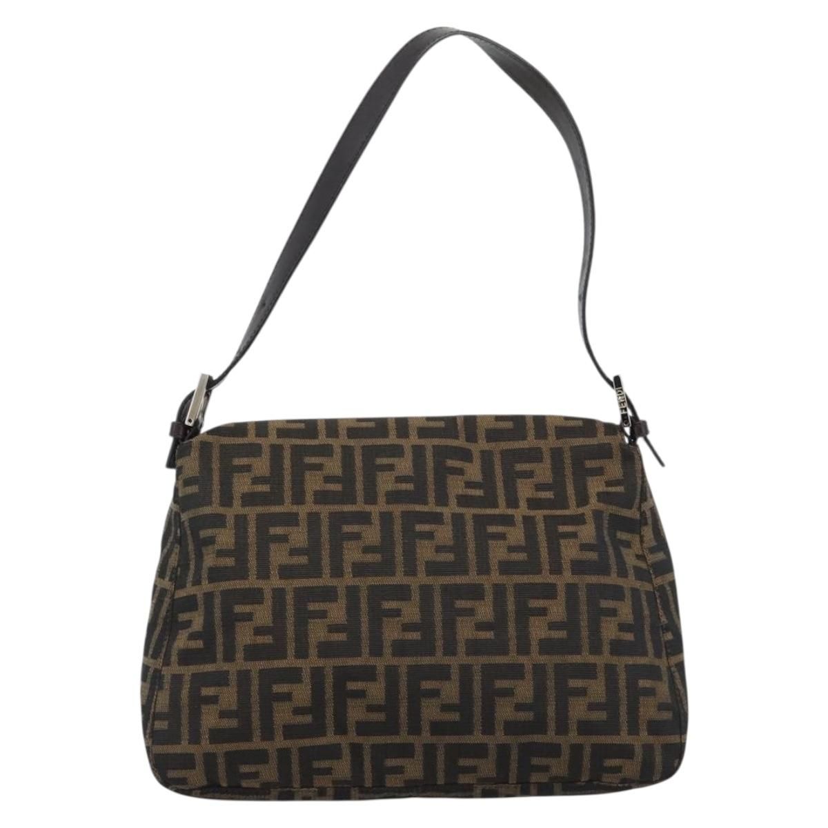 Mama Baguette Shoulder Bag Brown Silver Auth, Brown — view 2
