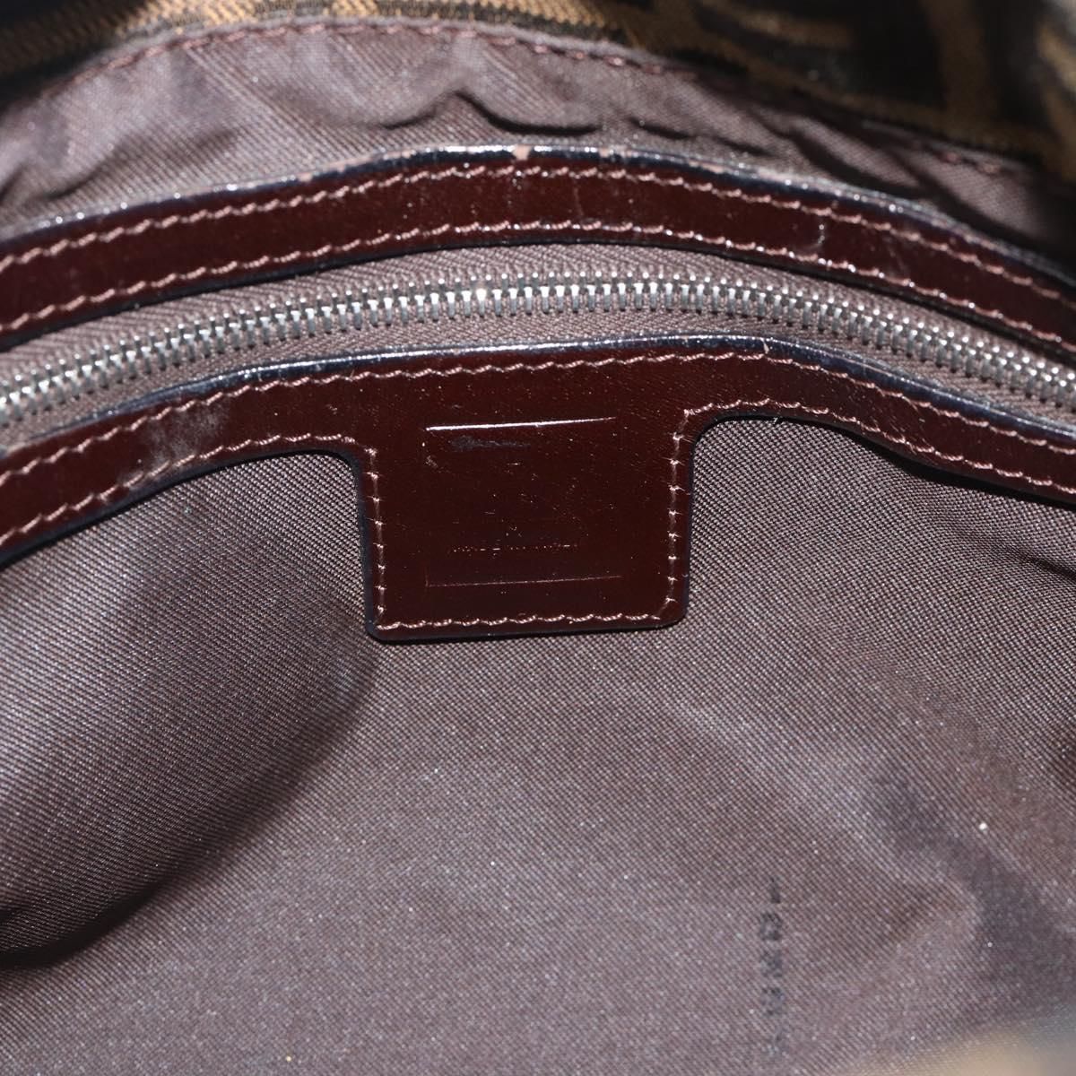 Mama Baguette Shoulder Bag Brown Silver Auth, Brown — view 18