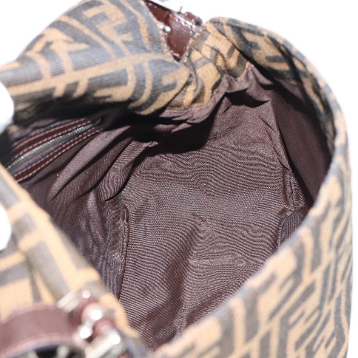 Mama Baguette Shoulder Bag Brown Silver Auth, Brown — view 19