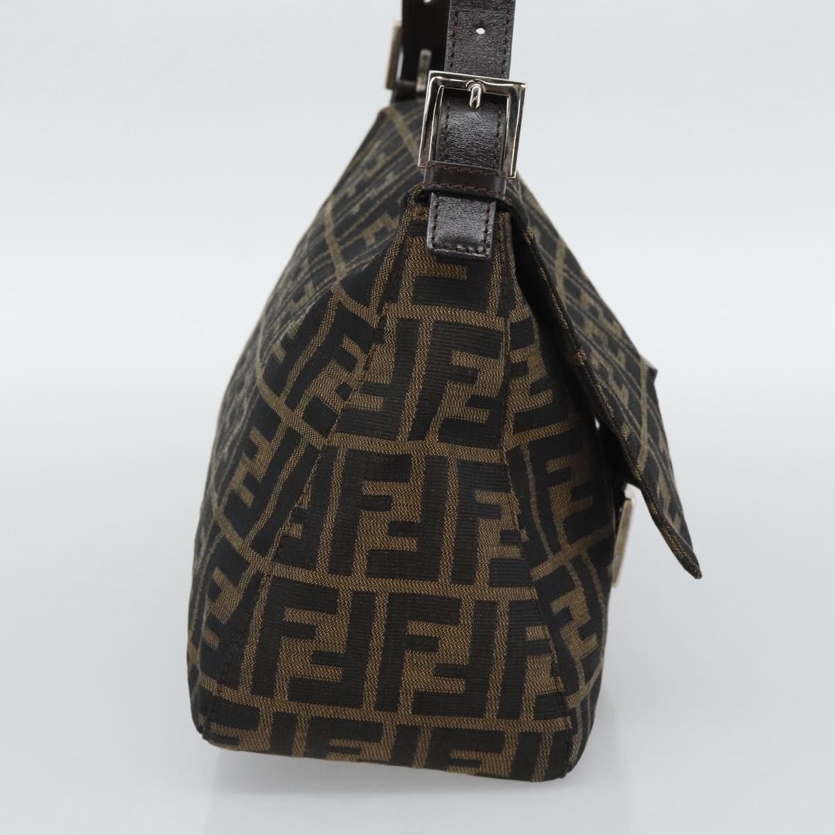 Mama Baguette Shoulder Bag Brown Silver Auth, Brown — view 3