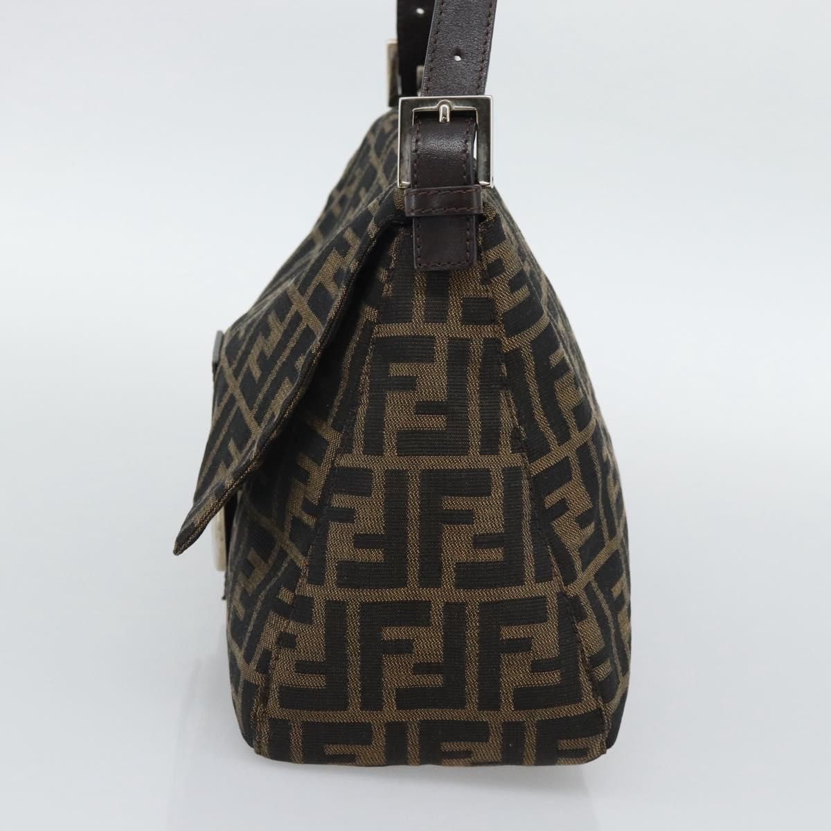 Mama Baguette Shoulder Bag Brown Silver Auth, Brown — view 4