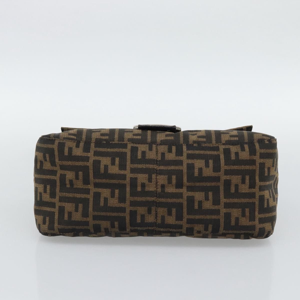 Mama Baguette Shoulder Bag Brown Silver Auth, Brown — view 5