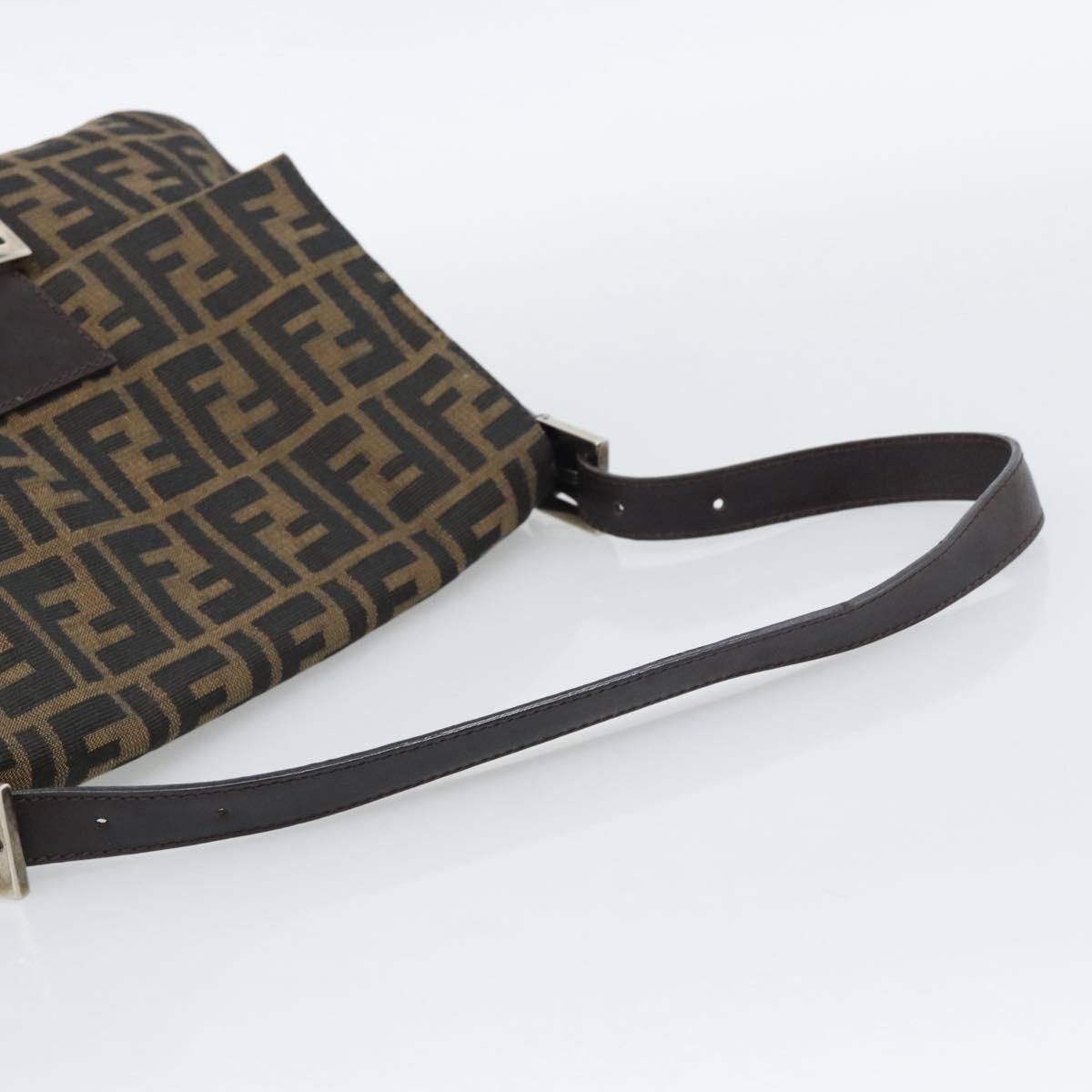 Mama Baguette Shoulder Bag Brown Silver Auth, Brown — view 7