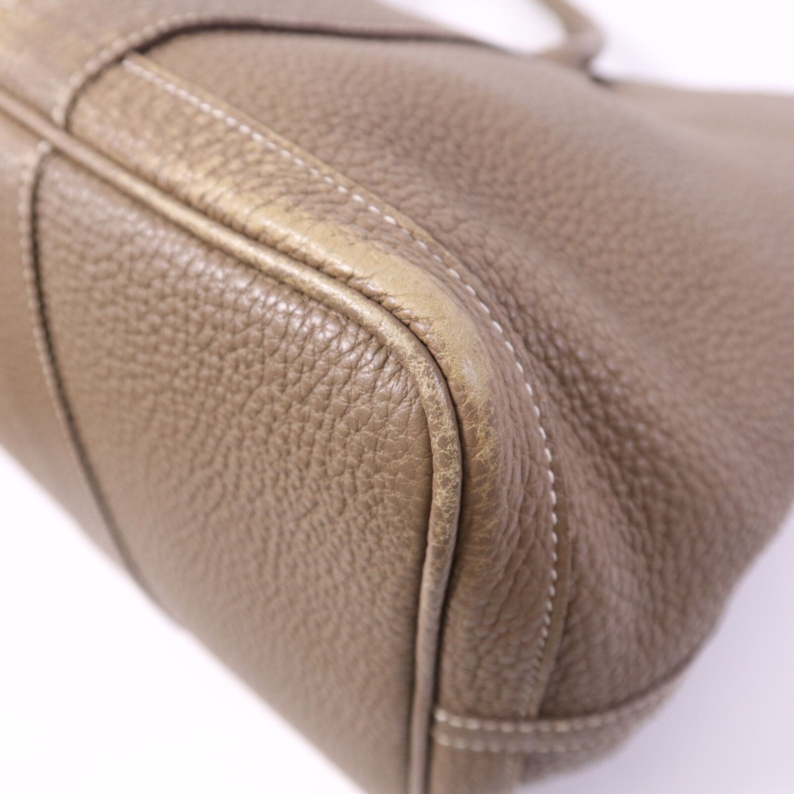 Clemence Leather Garden Party Pm Handmade Bag Etoupe Tote Grey Gray — view 12