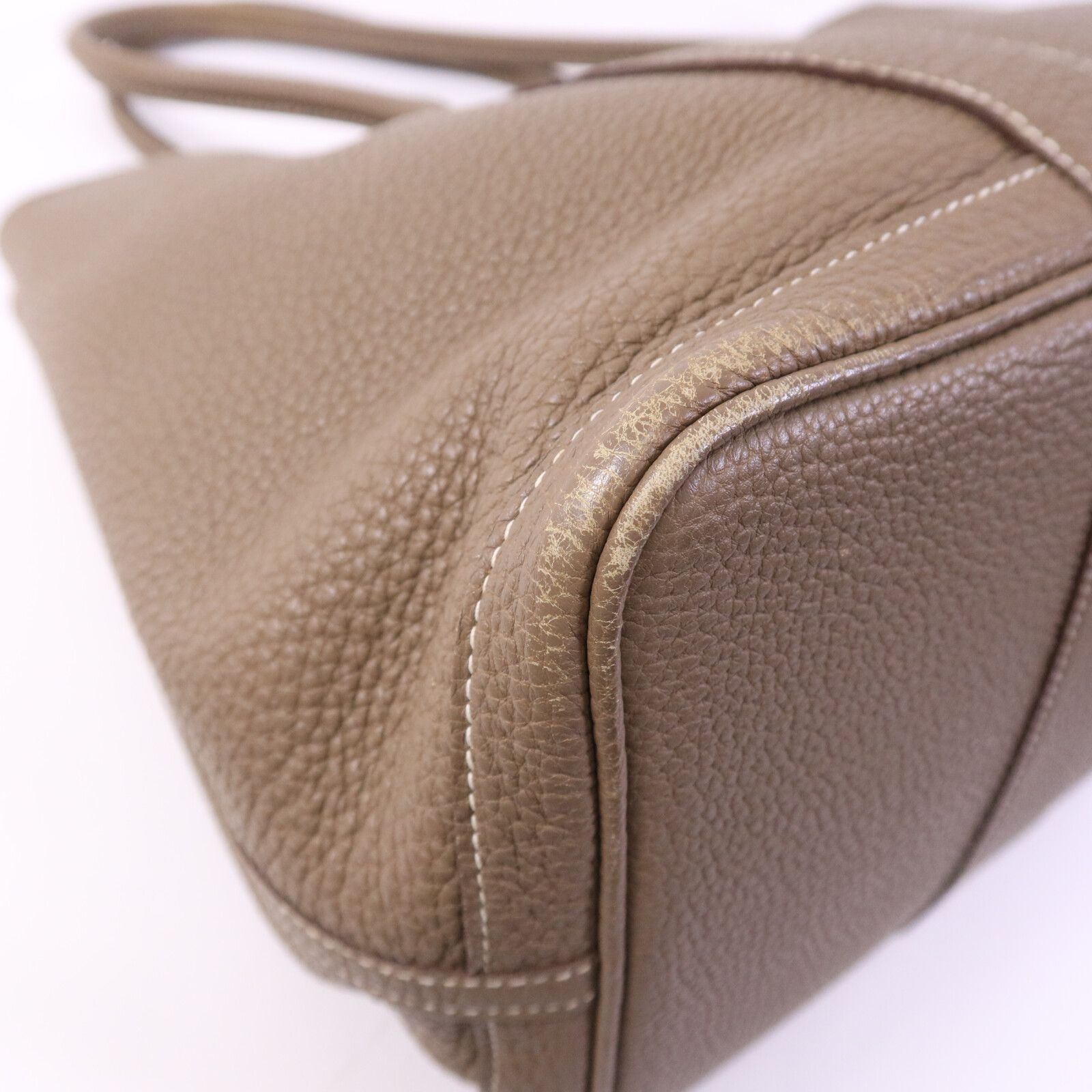 Clemence Leather Garden Party Pm Handmade Bag Etoupe Tote Grey Gray — view 13