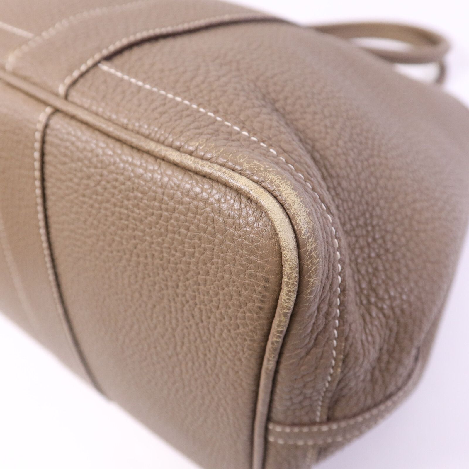 Clemence Leather Garden Party Pm Handmade Bag Etoupe Tote Grey Gray — view 14