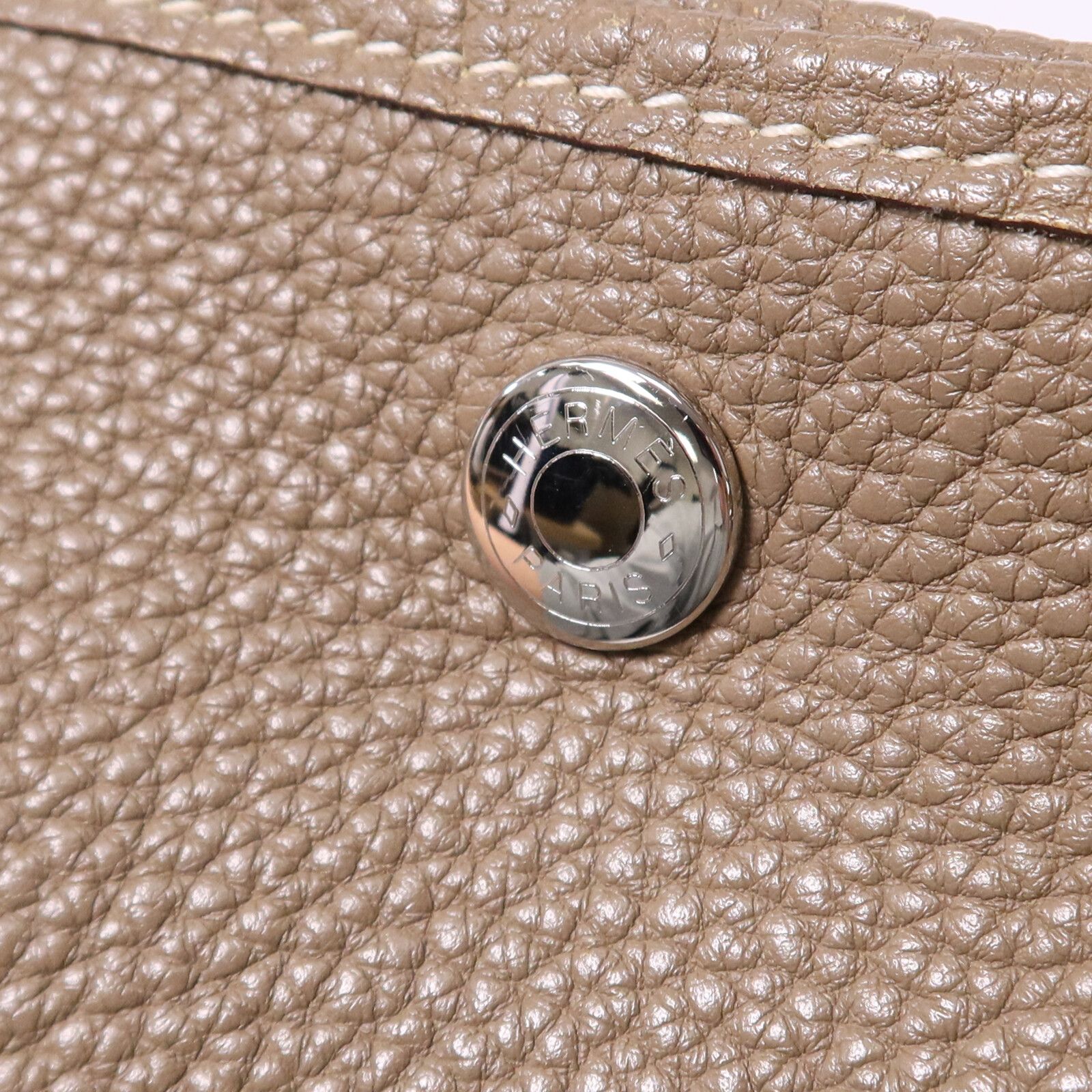 Clemence Leather Garden Party Pm Handmade Bag Etoupe Tote Grey Gray — view 7