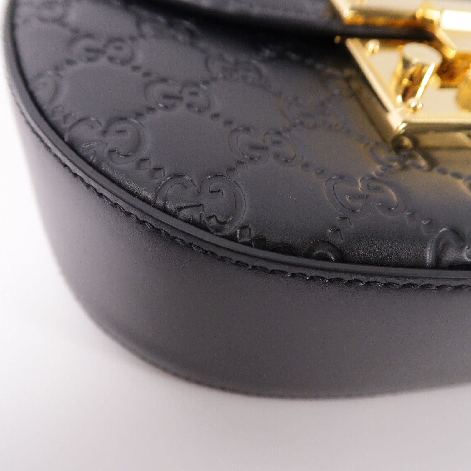 Guccissima Web Medium Padlock Messenger Shoulder Bag Black — view 12