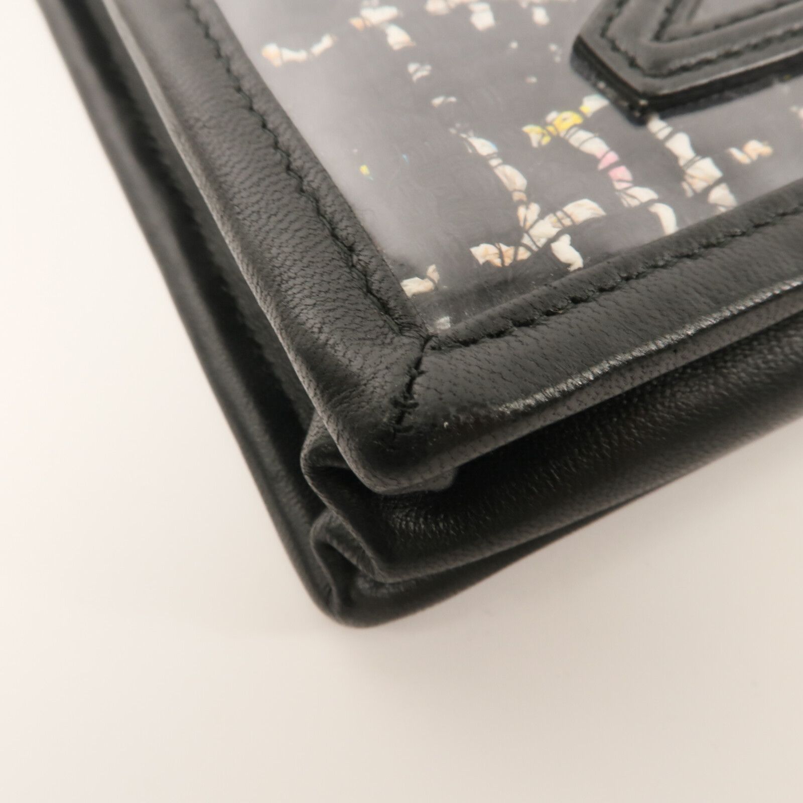 Black Tweed/PVC Logo Phone Pouch w/Chain Strap — view 14