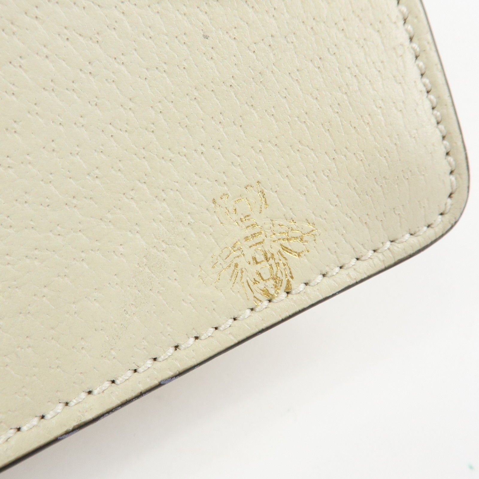 Textured Calfskin Bee Star Print Small Sylvie Shoulder Bag Mystic White — view 18