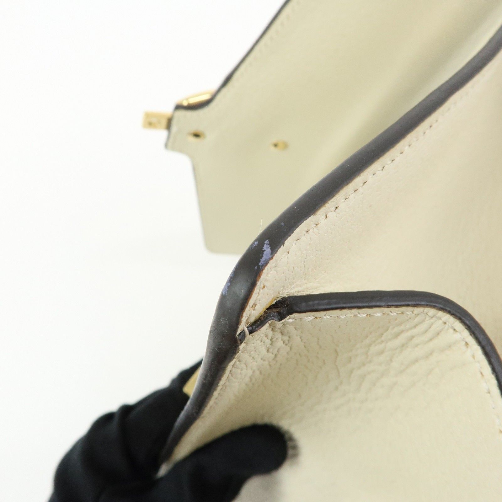 Textured Calfskin Bee Star Print Small Sylvie Shoulder Bag Mystic White — view 20