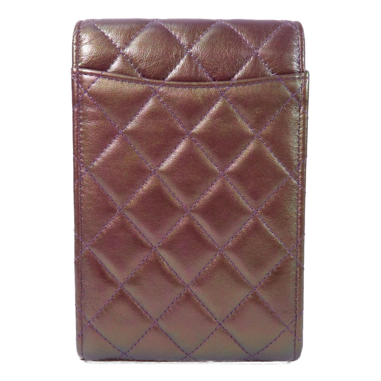 Purple Metallic Purpie Sheepskin Leather Phone Case Golden Strap Shoulder Bag Lambskin (sheep Leath — view 2