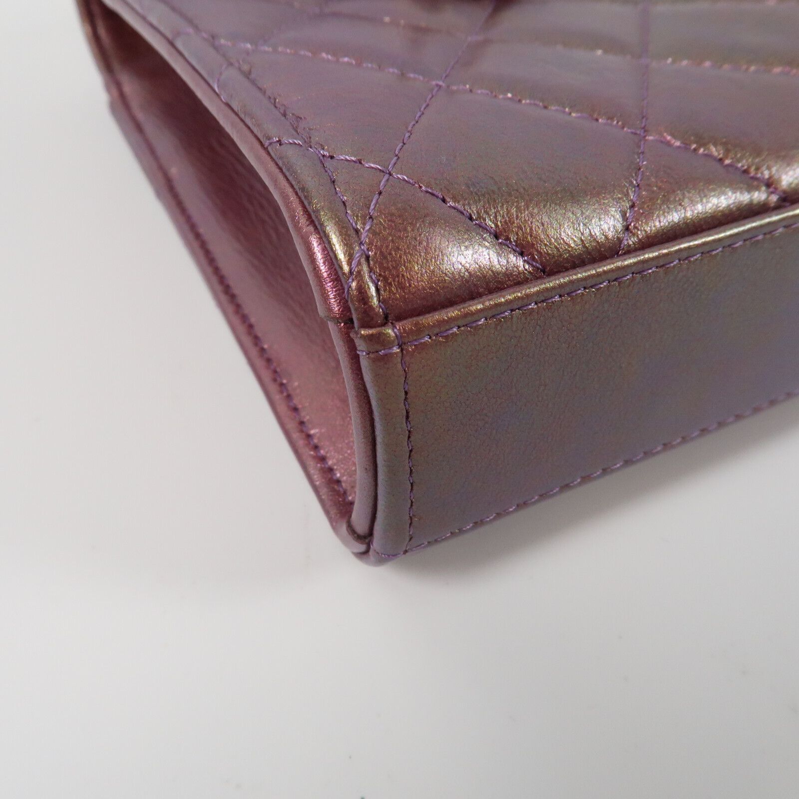 Purple Metallic Purpie Sheepskin Leather Phone Case Golden Strap Shoulder Bag Lambskin (sheep Leath — view 5