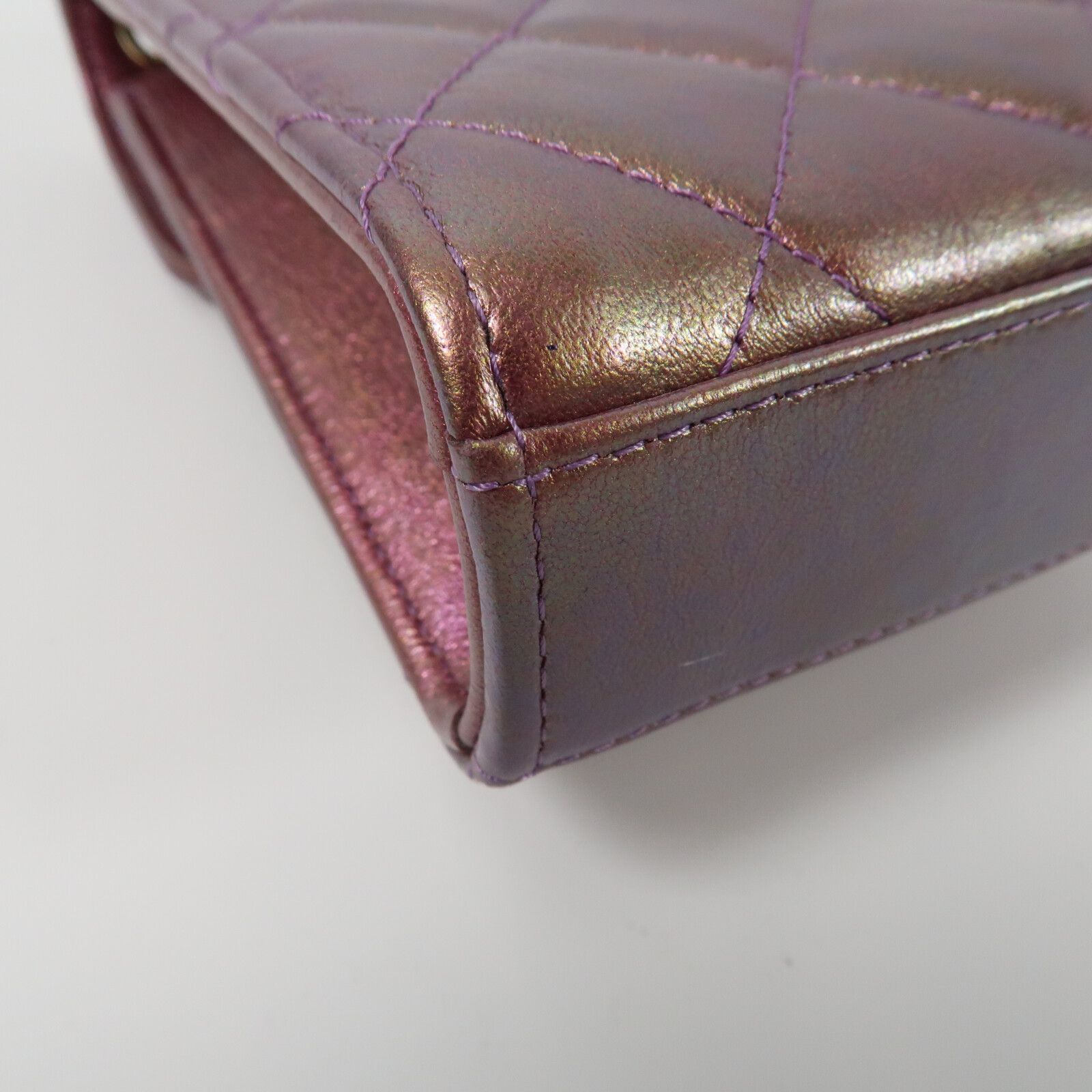 Purple Metallic Purpie Sheepskin Leather Phone Case Golden Strap Shoulder Bag Lambskin (sheep Leath — view 7