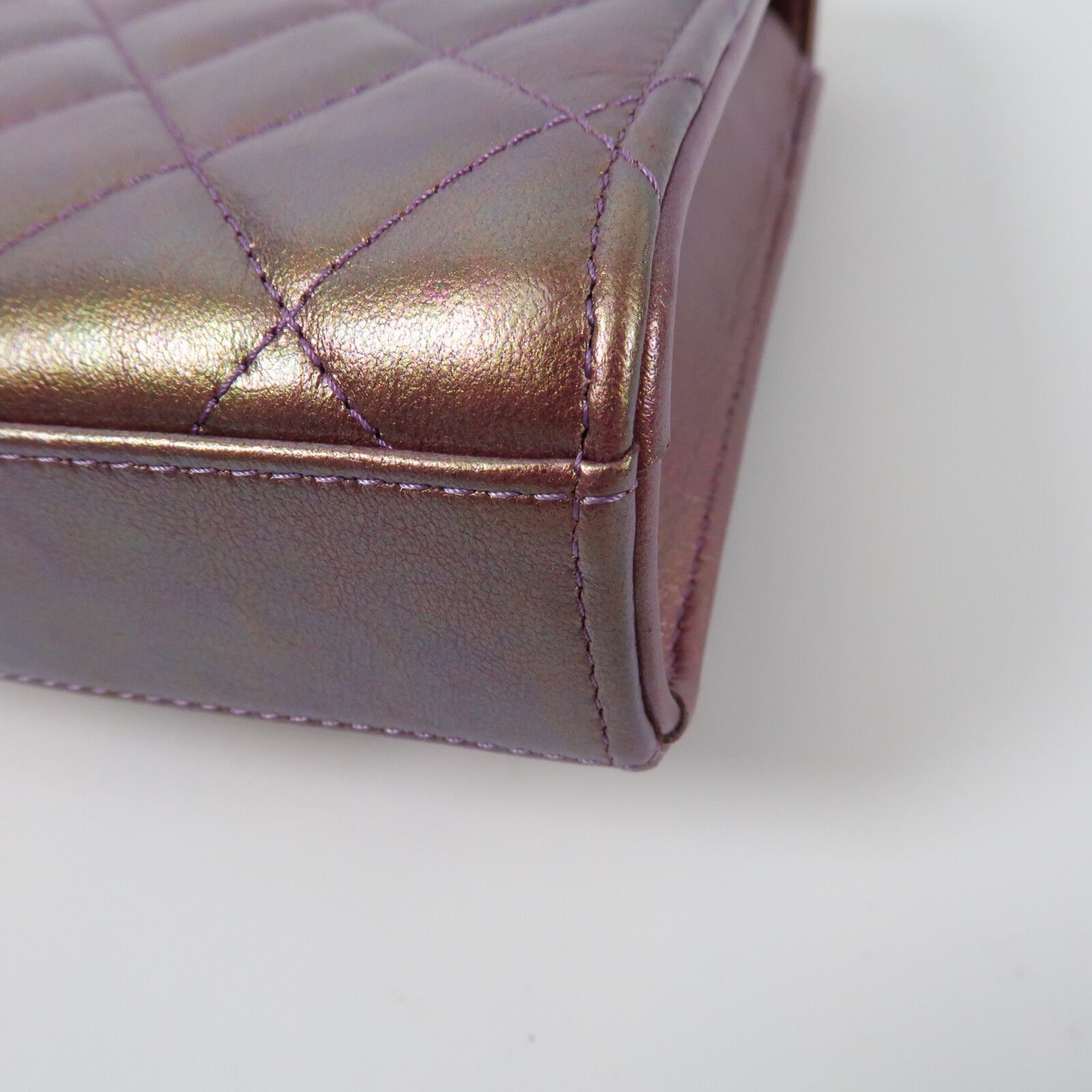 Purple Metallic Purpie Sheepskin Leather Phone Case Golden Strap Shoulder Bag Lambskin (sheep Leath — view 8