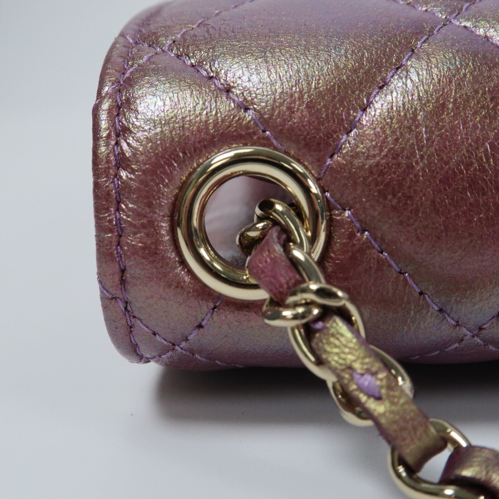 Purple Metallic Purpie Sheepskin Leather Phone Case Golden Strap Shoulder Bag Lambskin (sheep Leath — view 10
