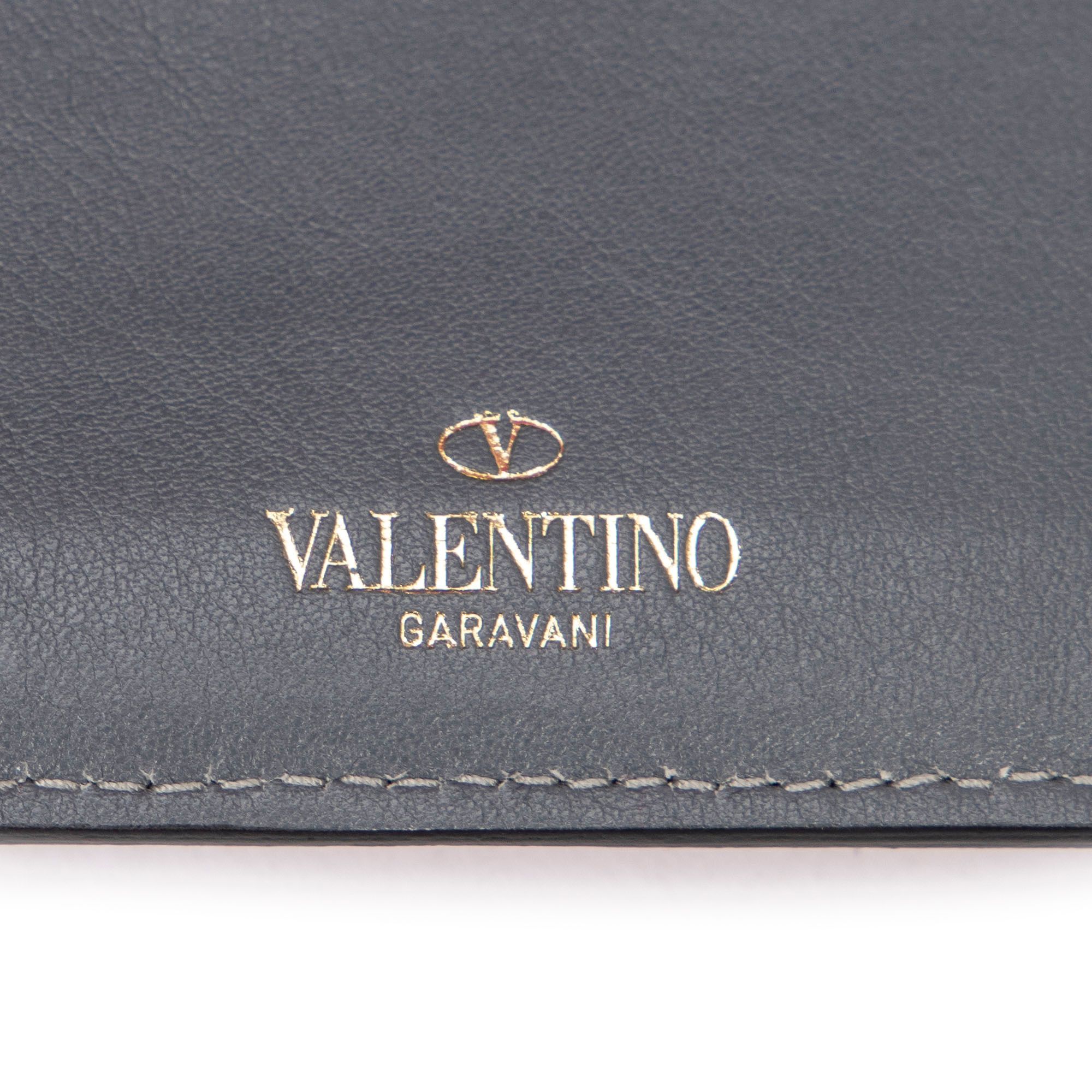 Rockstud Trifold Travel Wallet  Studded Calfskin Leather — view 5