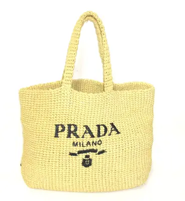 Logo Raffia Tote Large