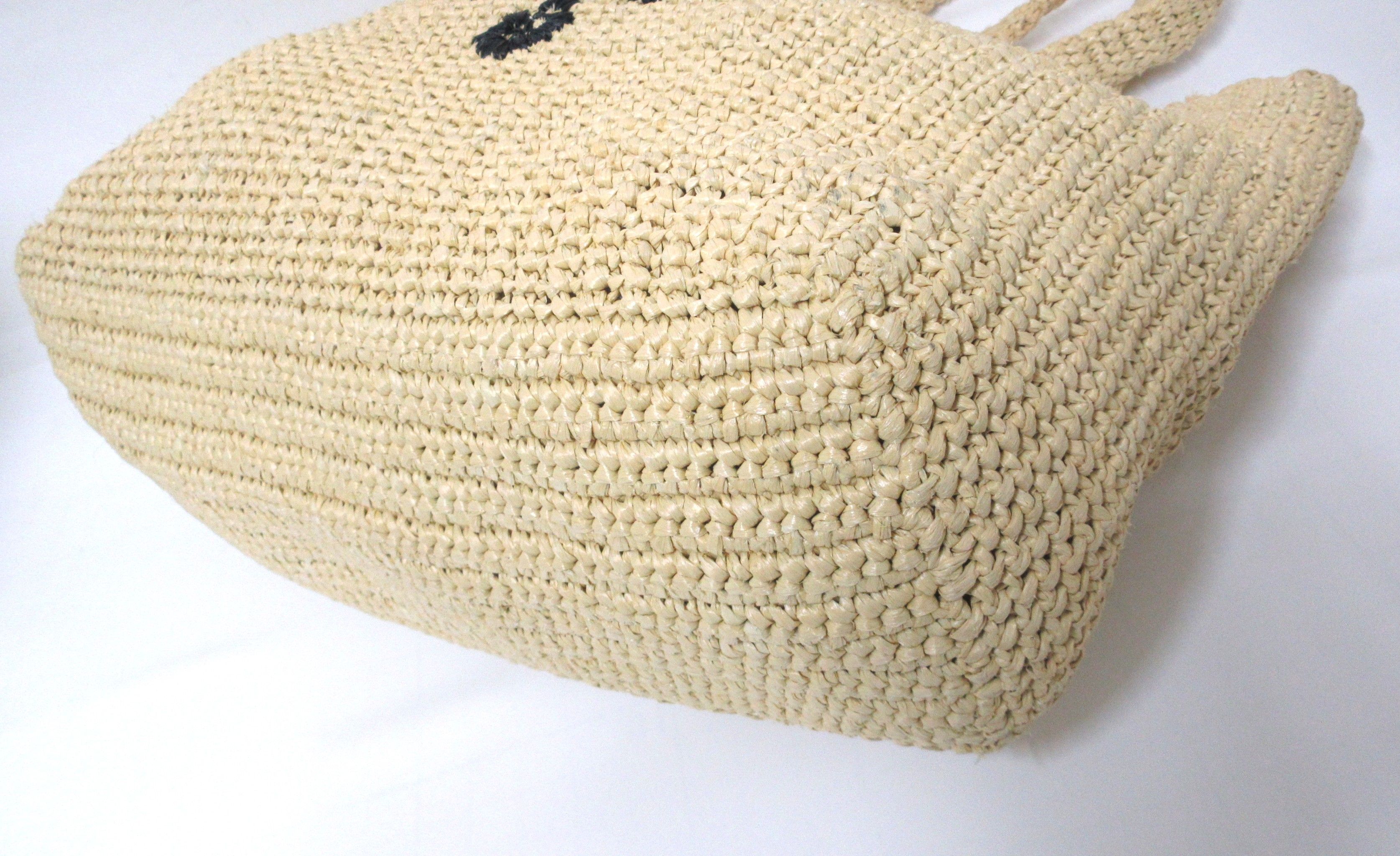 Logo Raffia Tote Large — view 5