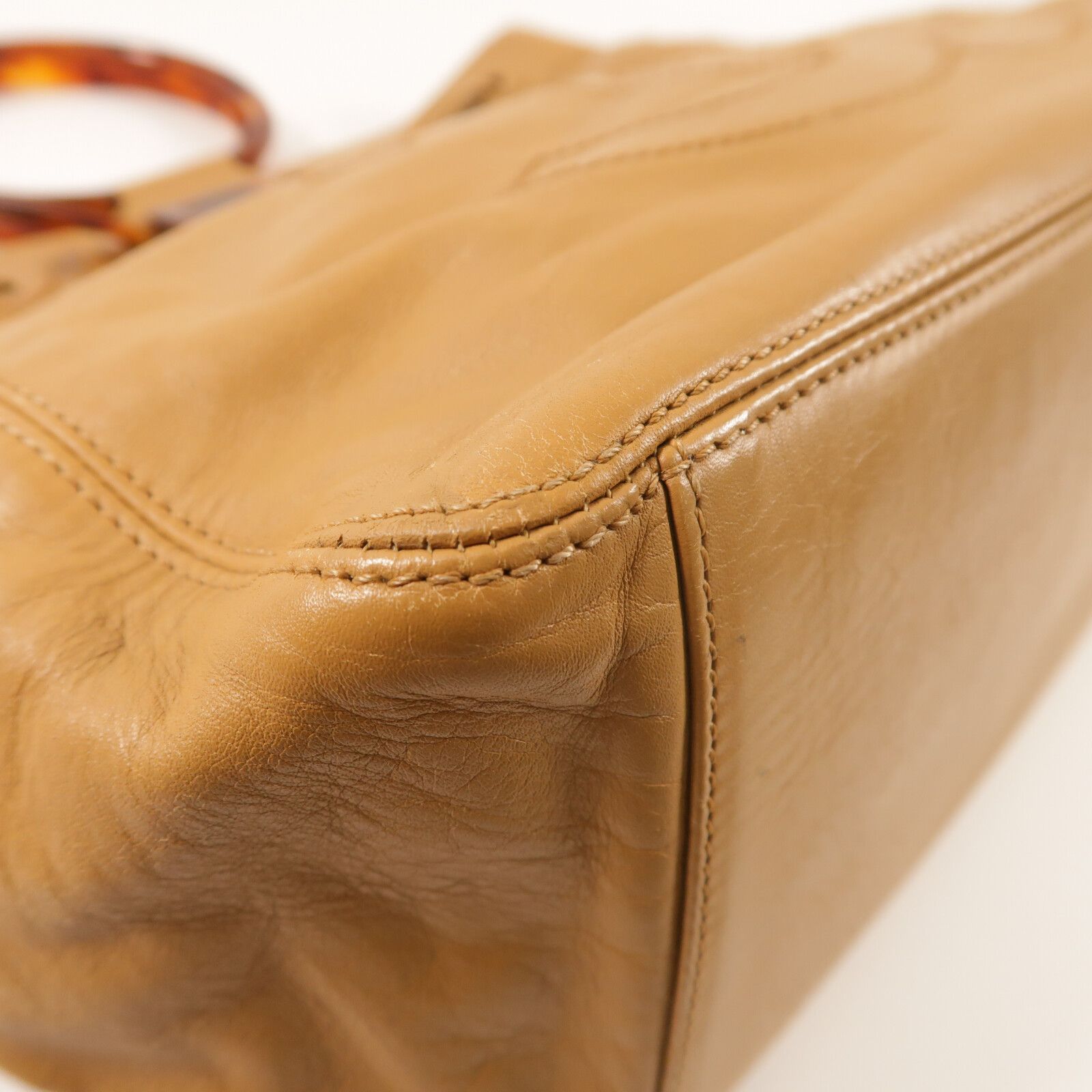 Vintage Resin Handle Drawstring Bucket Bag — view 8
