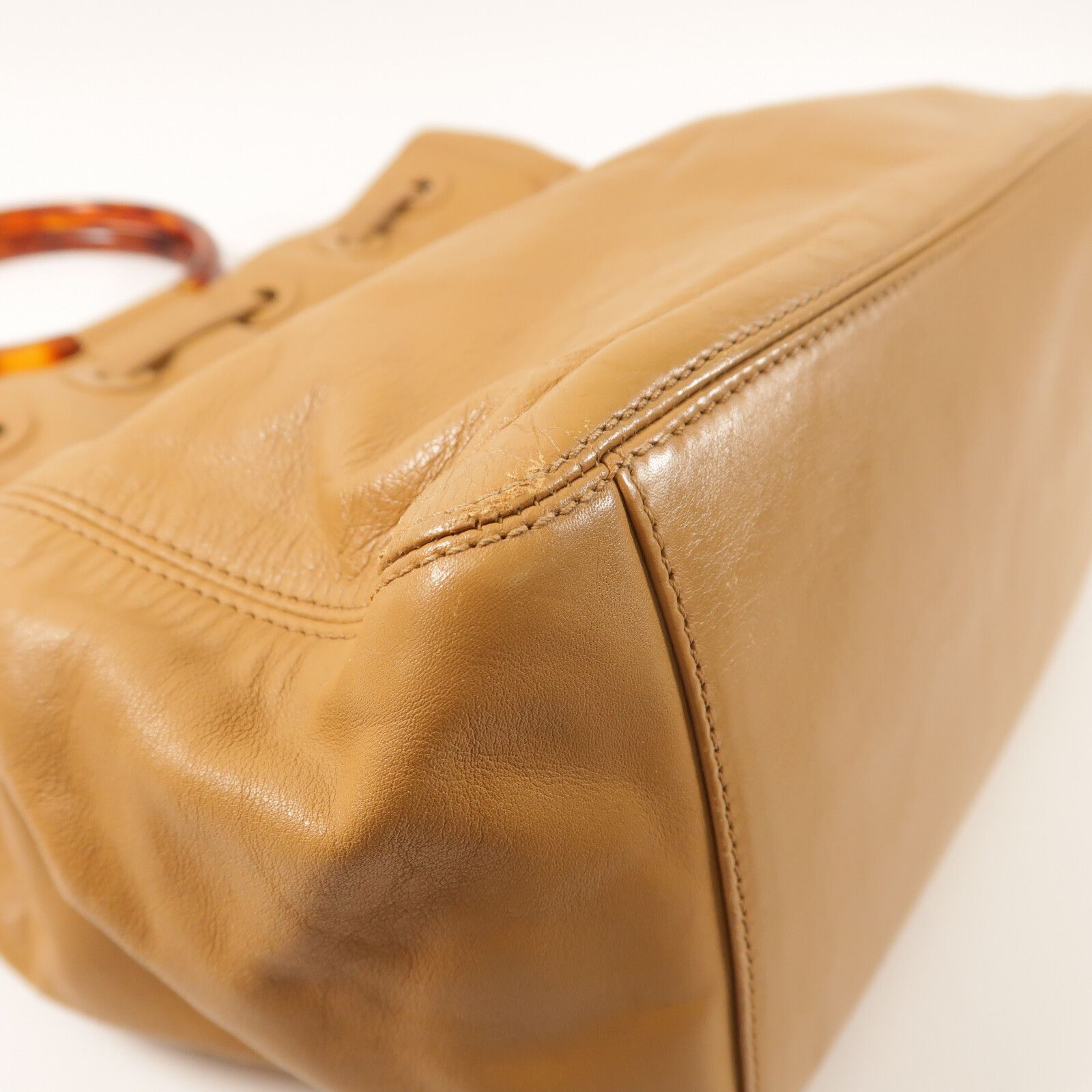 Vintage Resin Handle Drawstring Bucket Bag — view 10