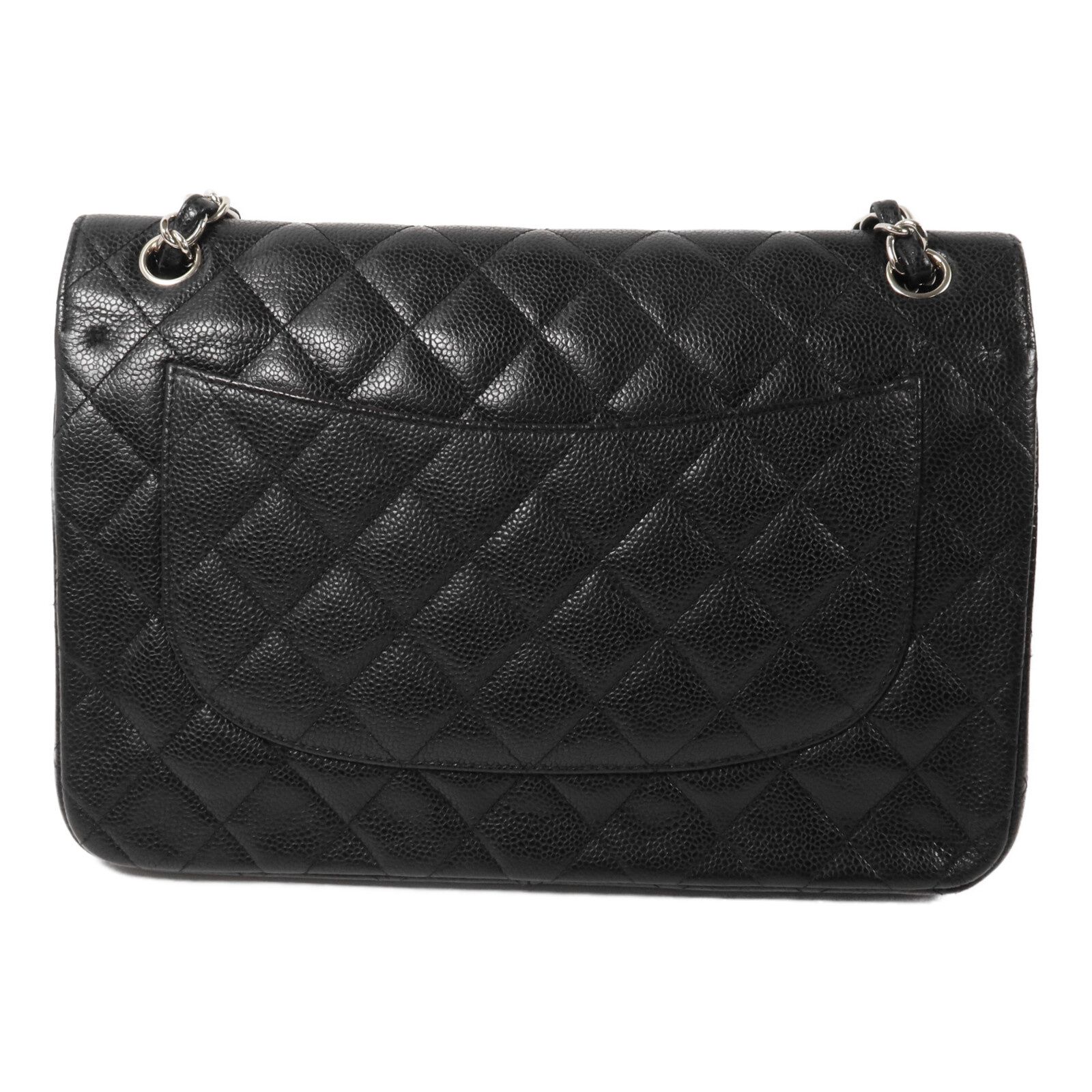 Black Cowhide Leather Large Classic Crossbody Back Bag Calfskin (cowhide) — view 2