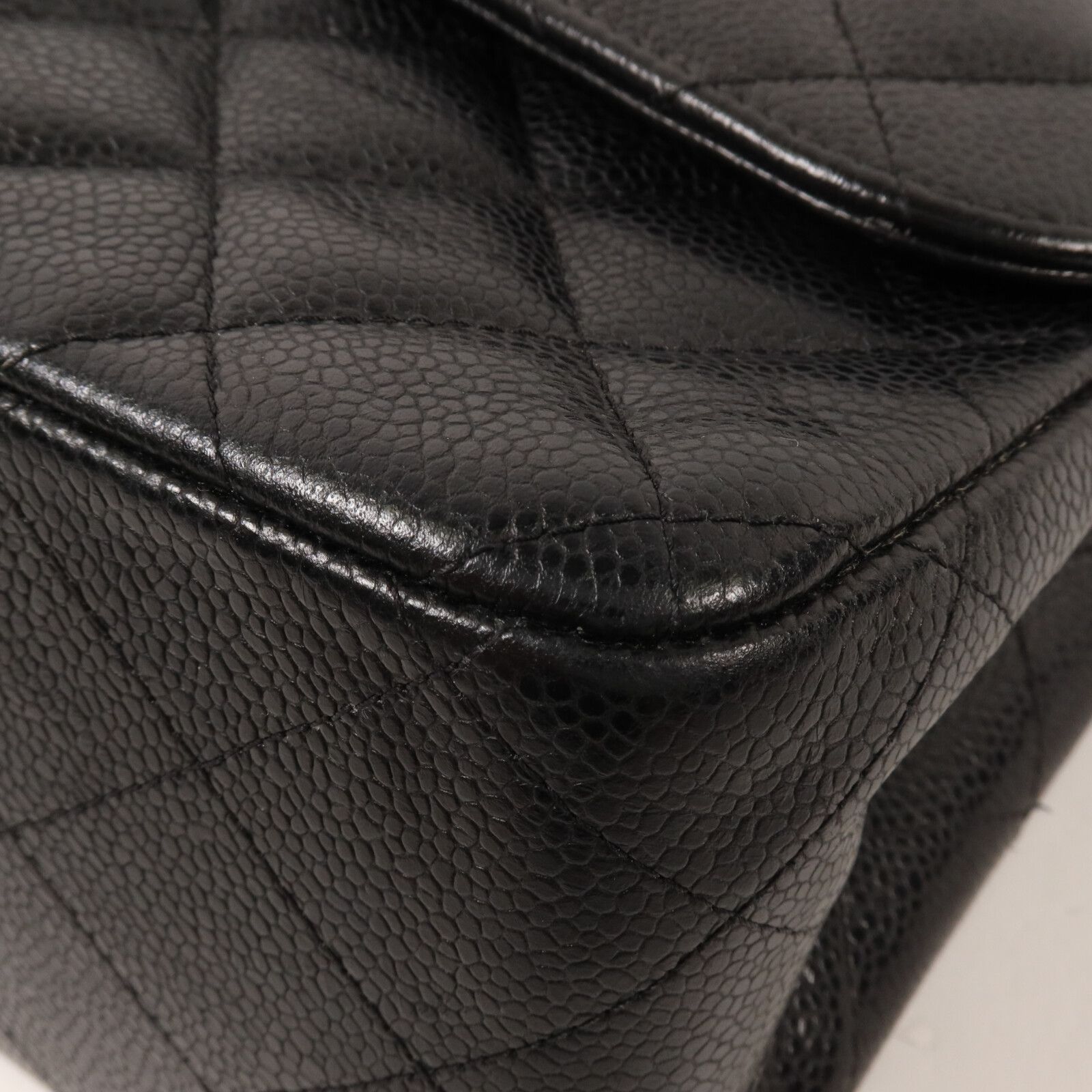 Black Cowhide Leather Large Classic Crossbody Back Bag Calfskin (cowhide) — view 12