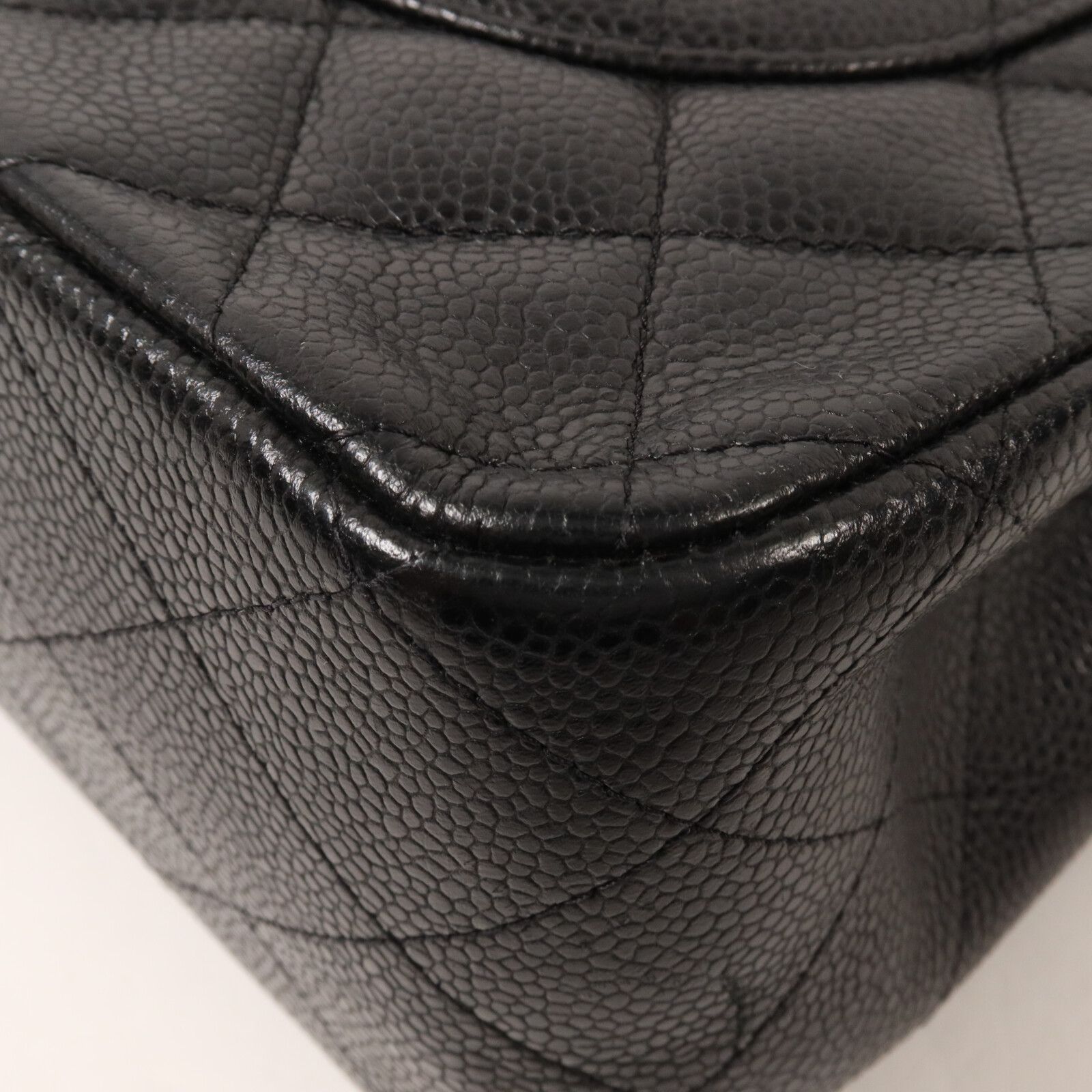 Black Cowhide Leather Large Classic Crossbody Back Bag Calfskin (cowhide) — view 14