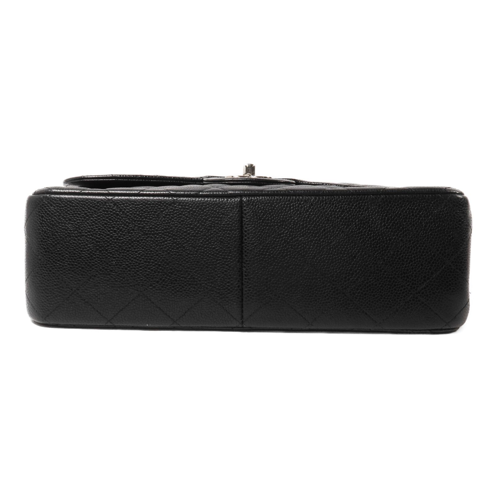 Black Cowhide Leather Large Classic Crossbody Back Bag Calfskin (cowhide) — view 4