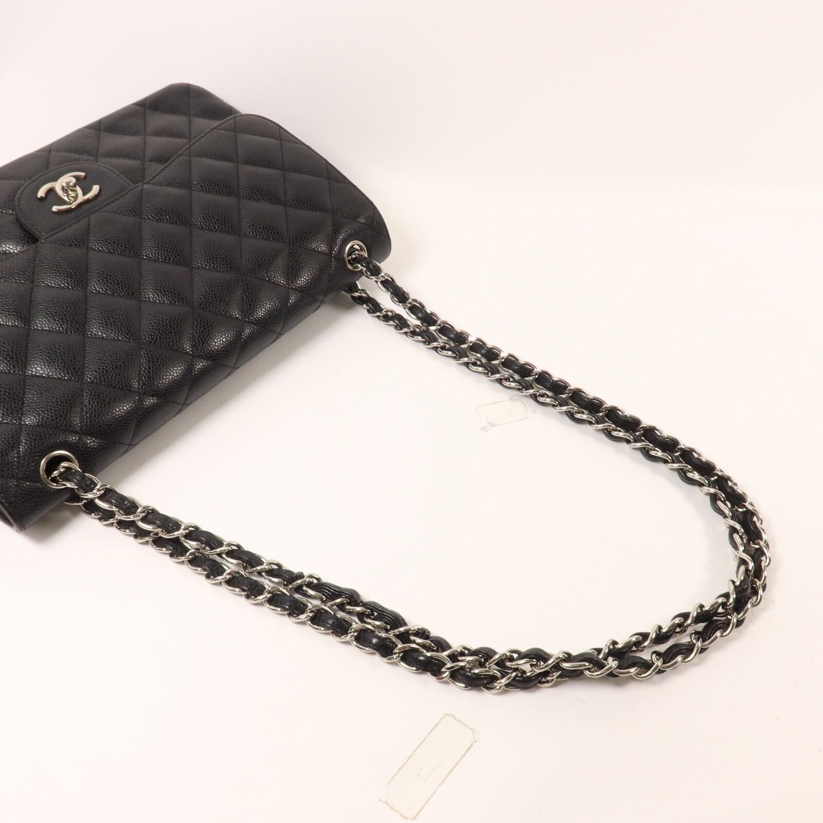 Black Cowhide Leather Large Classic Crossbody Back Bag Calfskin (cowhide) — view 8