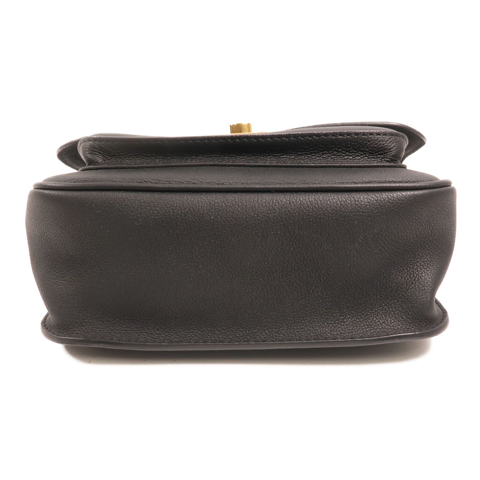 Leather Lock Me Golden Strap Shoulder Back Bag Black Shoulder Bag M 57073, Black — view 4