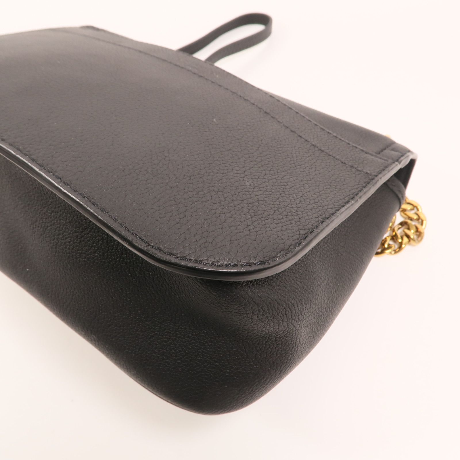 Leather Lock Me Golden Strap Shoulder Back Bag Black Shoulder Bag M 57073, Black — view 10