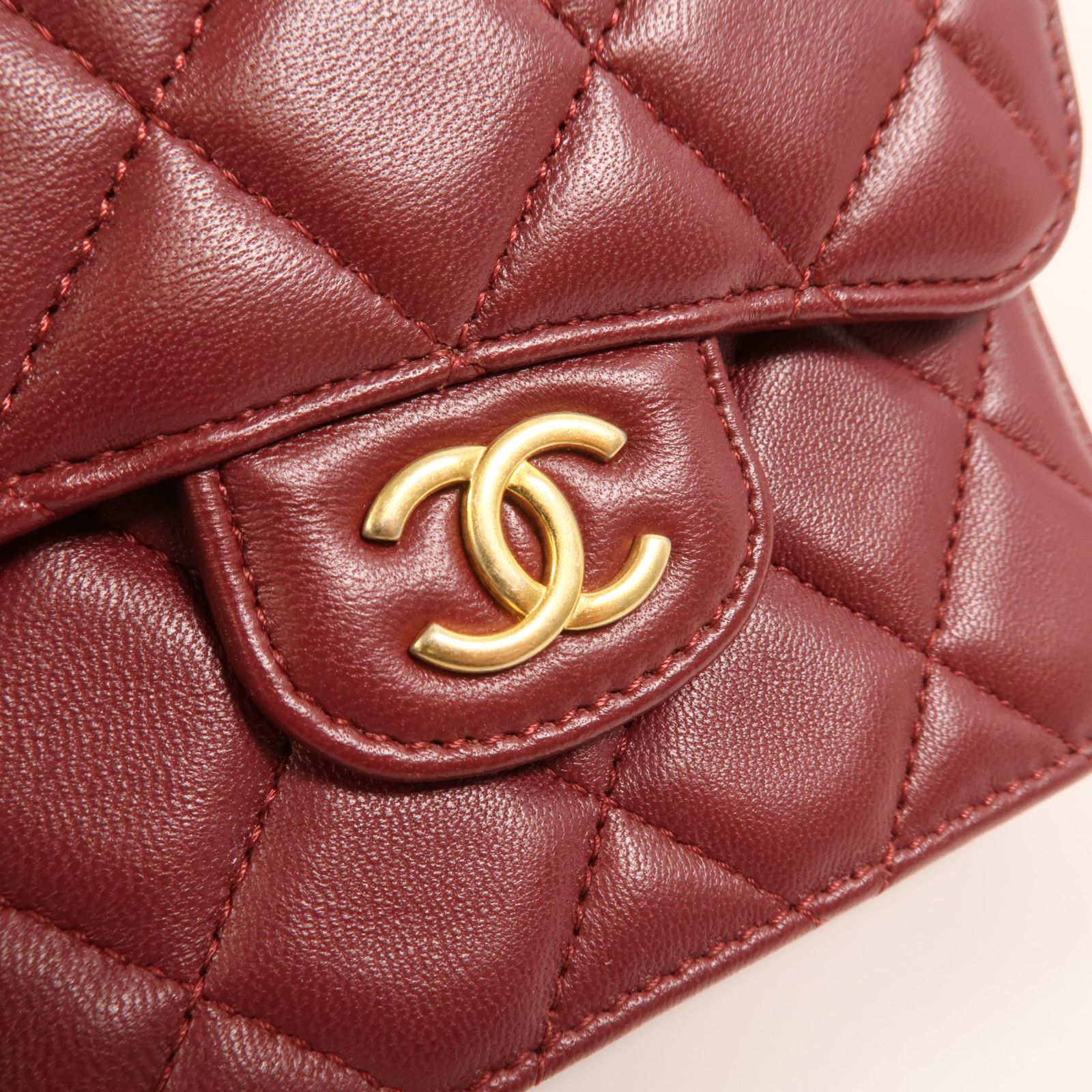 Quilted Lambskin Micro Top Handle Flap Bag w/Full Set — view 9