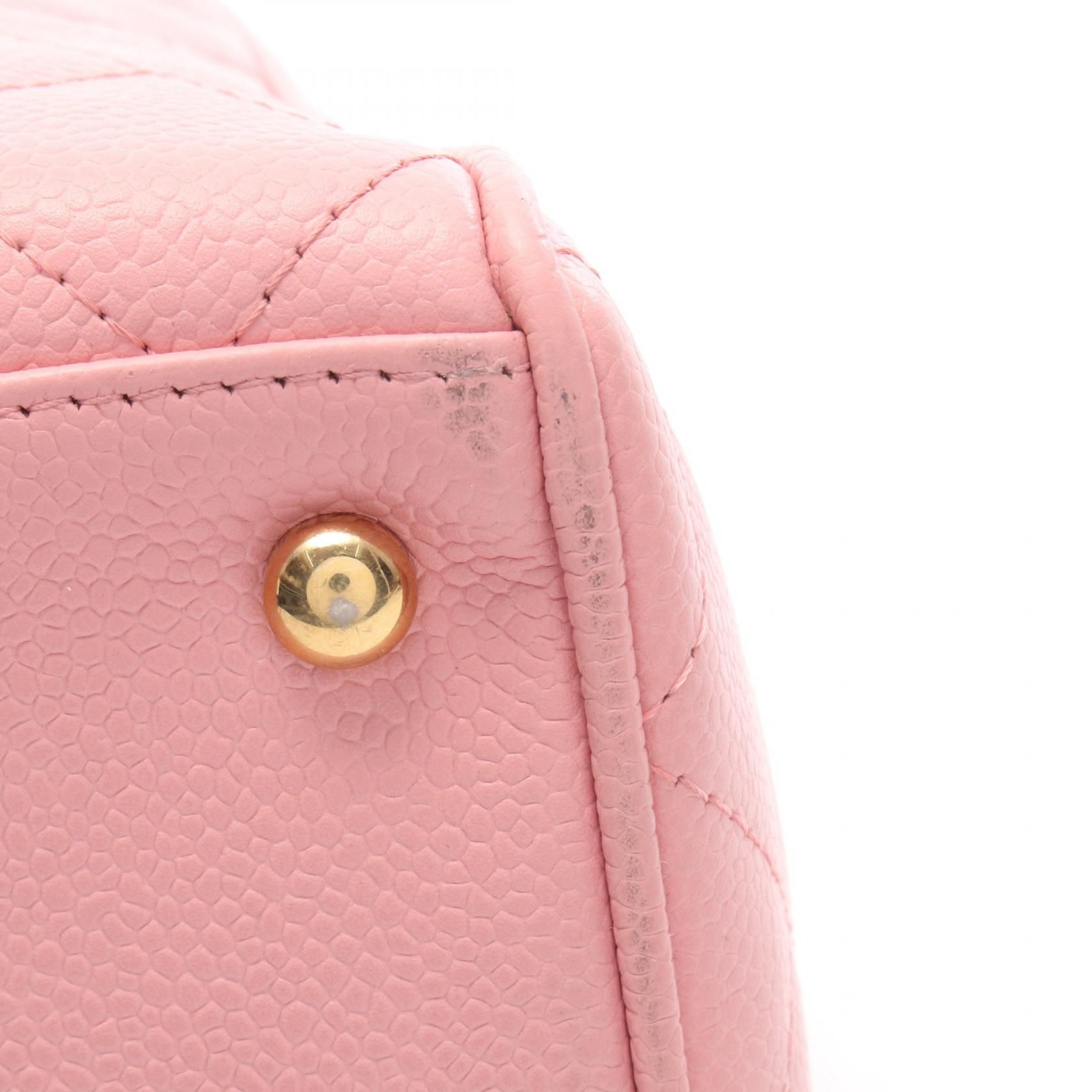Pink Matelasse Coco Mark Bowling Bag Grained Calfskin — view 11