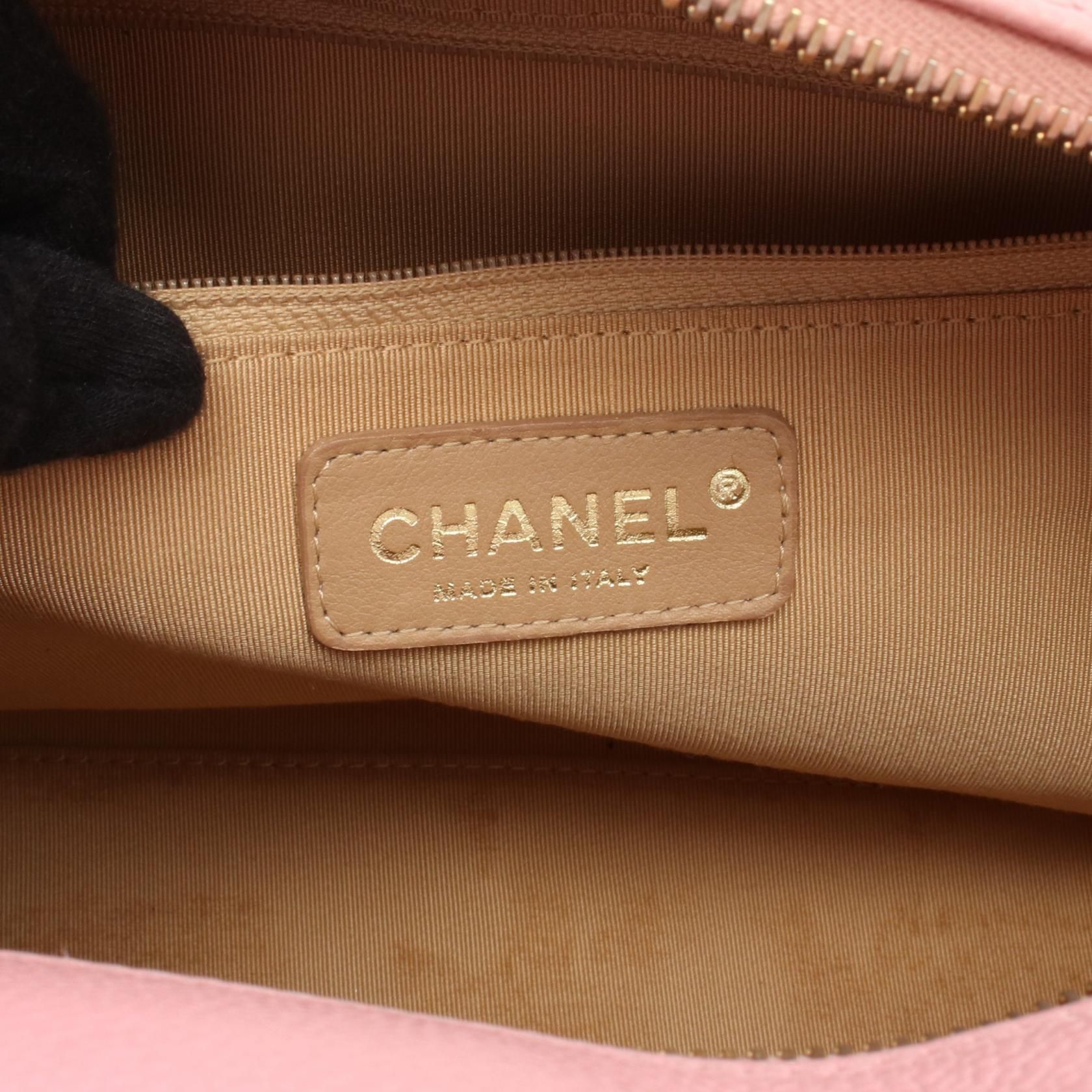Pink Matelasse Coco Mark Bowling Bag Grained Calfskin — view 4