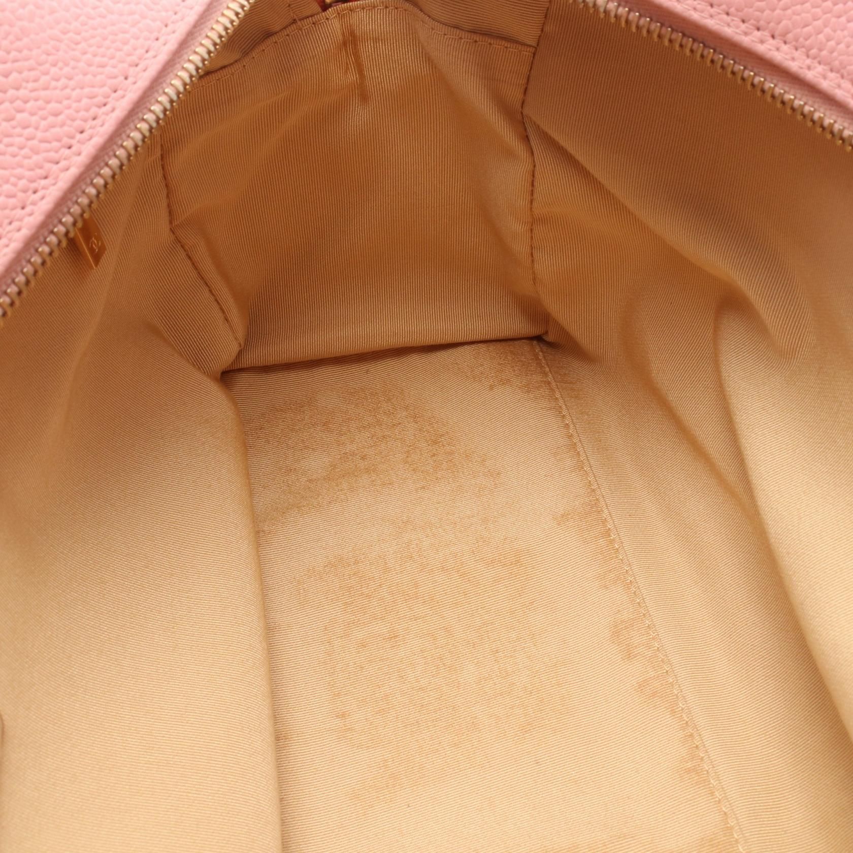 Pink Matelasse Coco Mark Bowling Bag Grained Calfskin — view 7