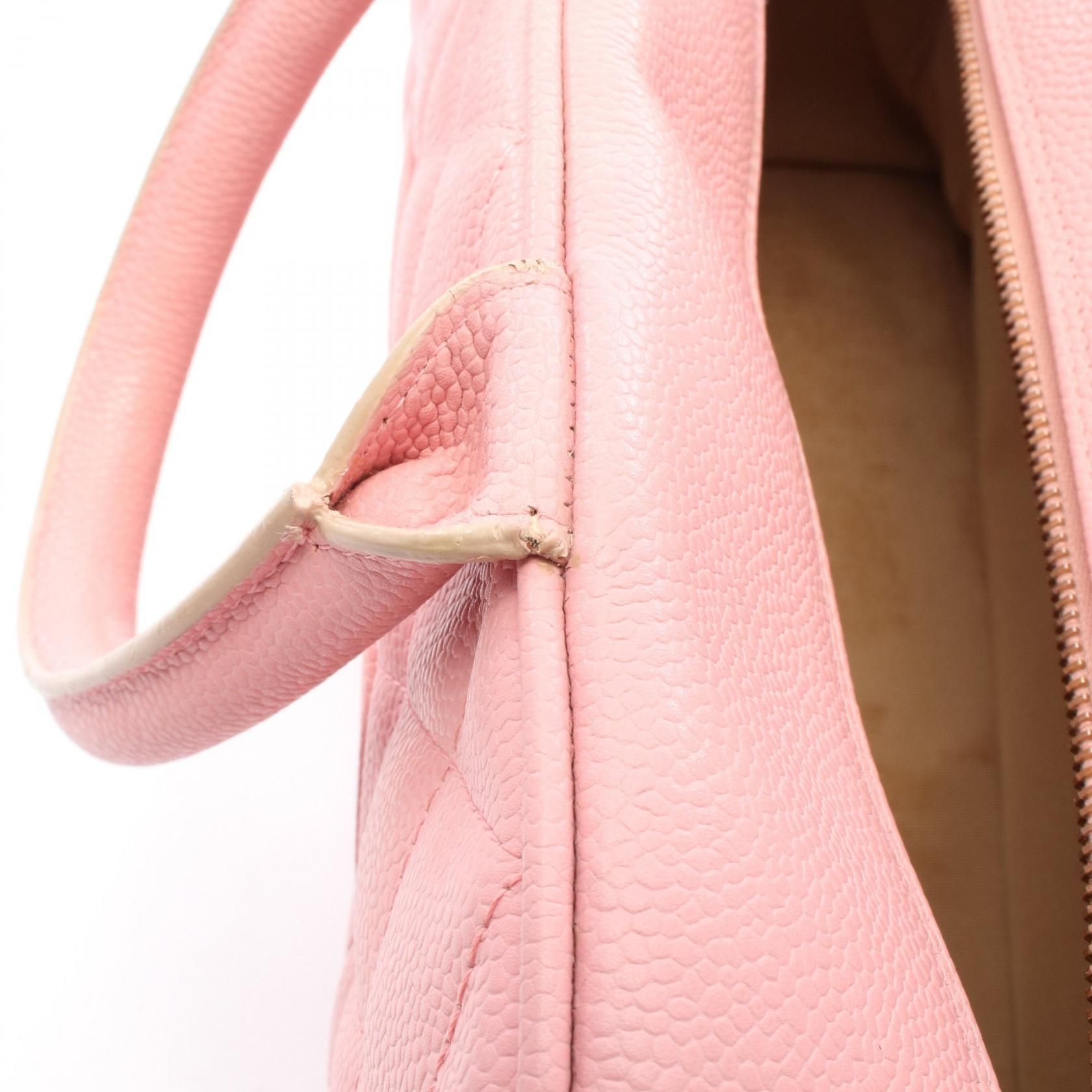 Pink Matelasse Coco Mark Bowling Bag Grained Calfskin — view 8