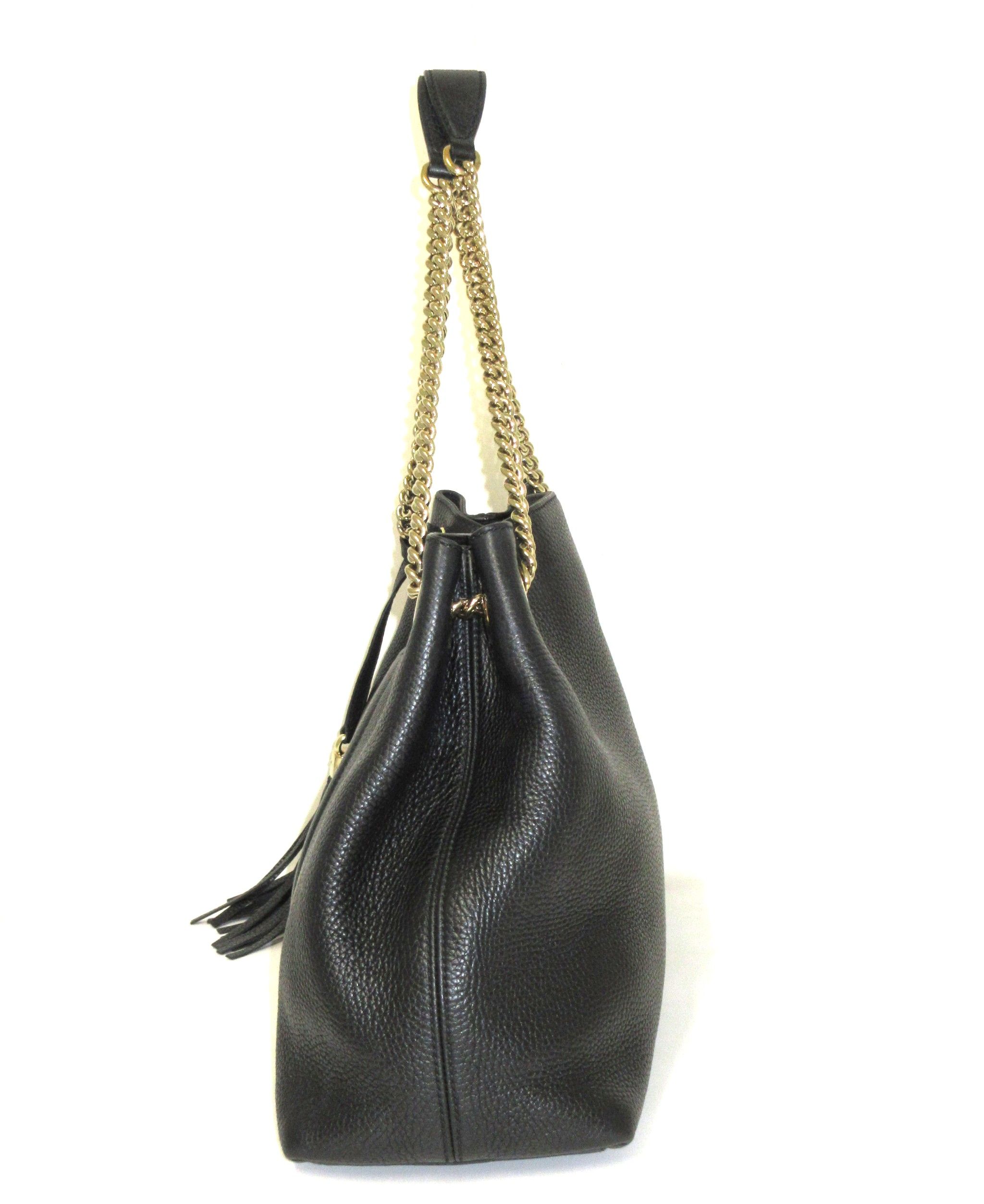 Leather Soho Chain Tote Bag — view 3