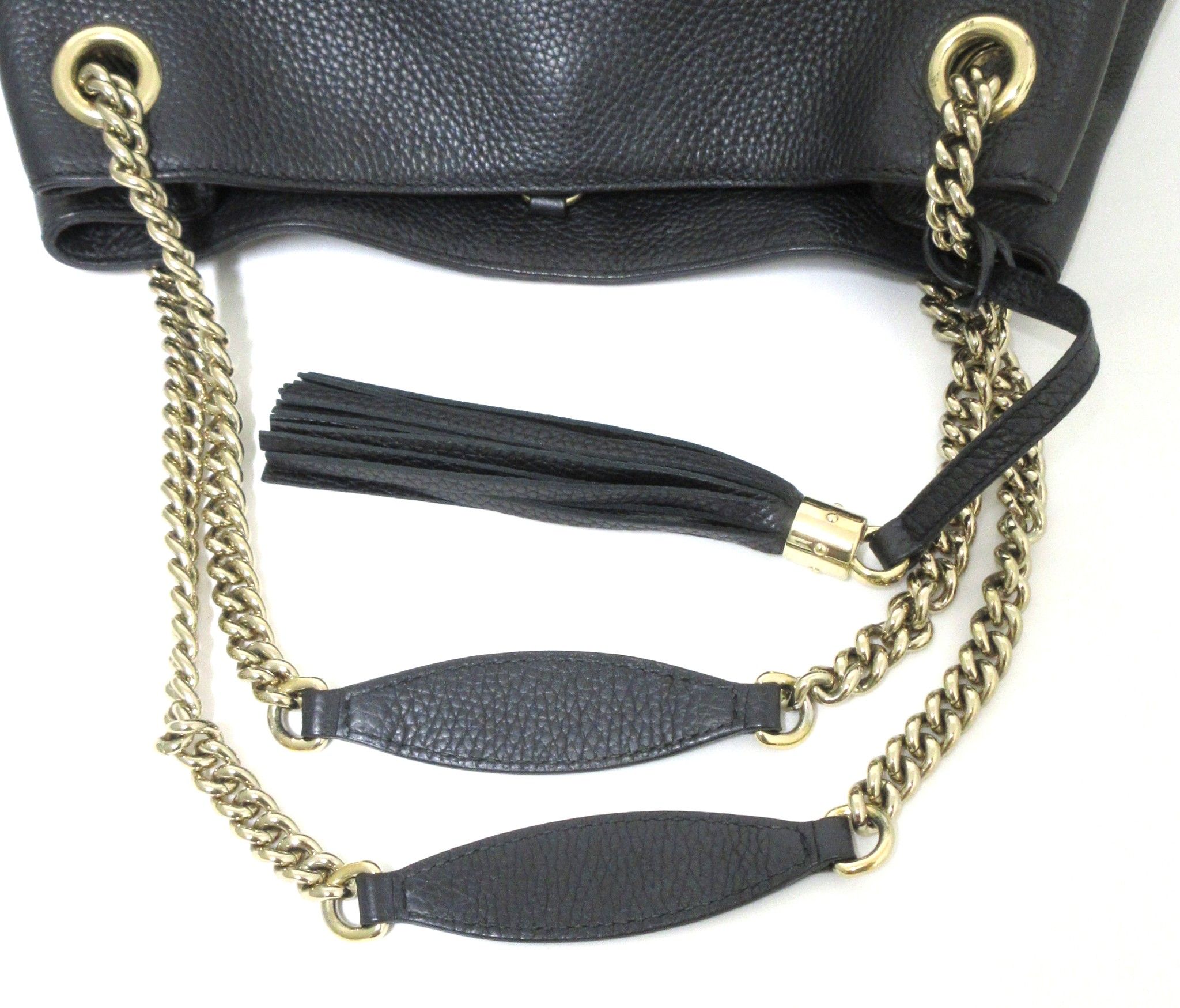 Leather Soho Chain Tote Bag — view 7