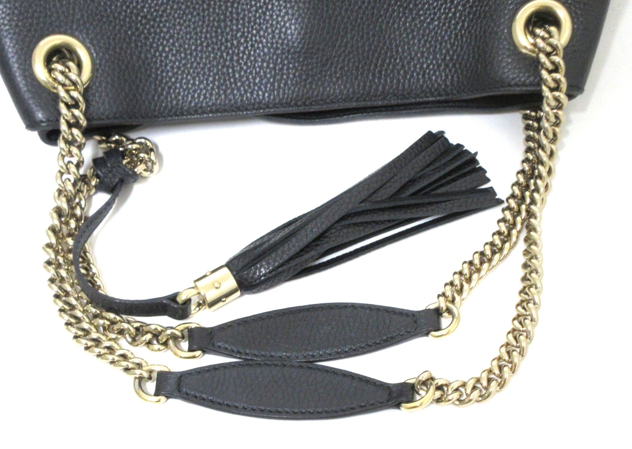 Leather Soho Chain Tote Bag — view 8