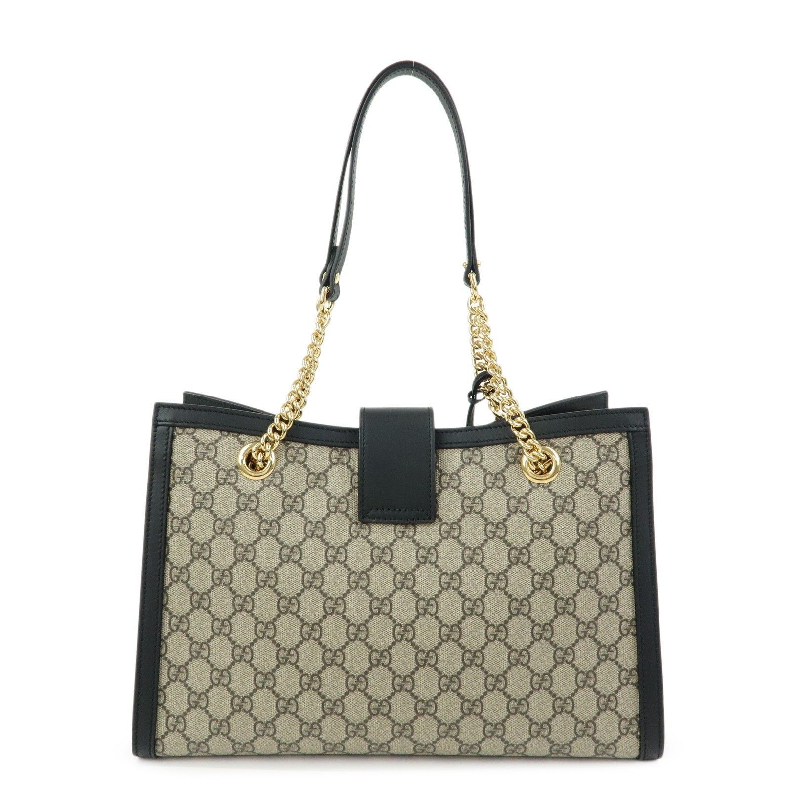 Padlock GG Supreme Leather Chain Shoulder Bag Beige Black 479197 — view 2